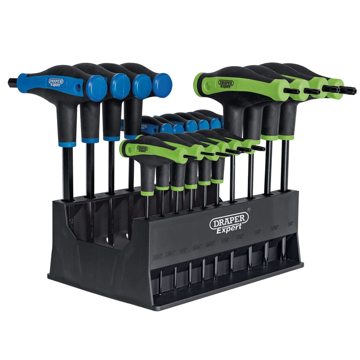 Draper Expert TX-STAR® & Hex Soft Grip Metric T-Handle Key Set (20 Piece) 70388  White Rose Tools