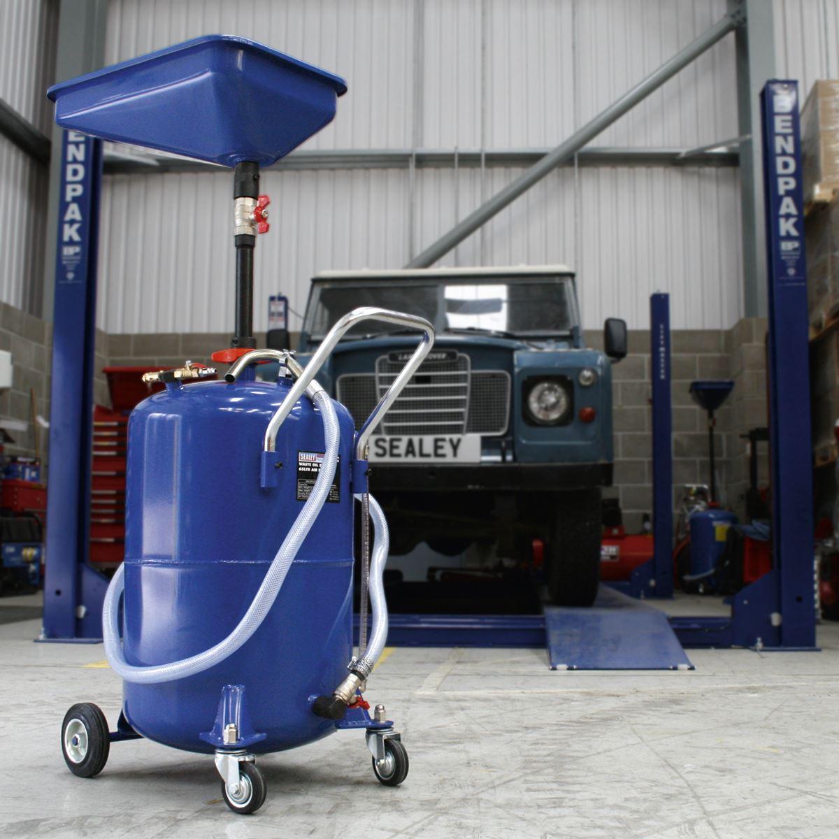 Sealey Waste Oil Drainer 65L Air Discharge 