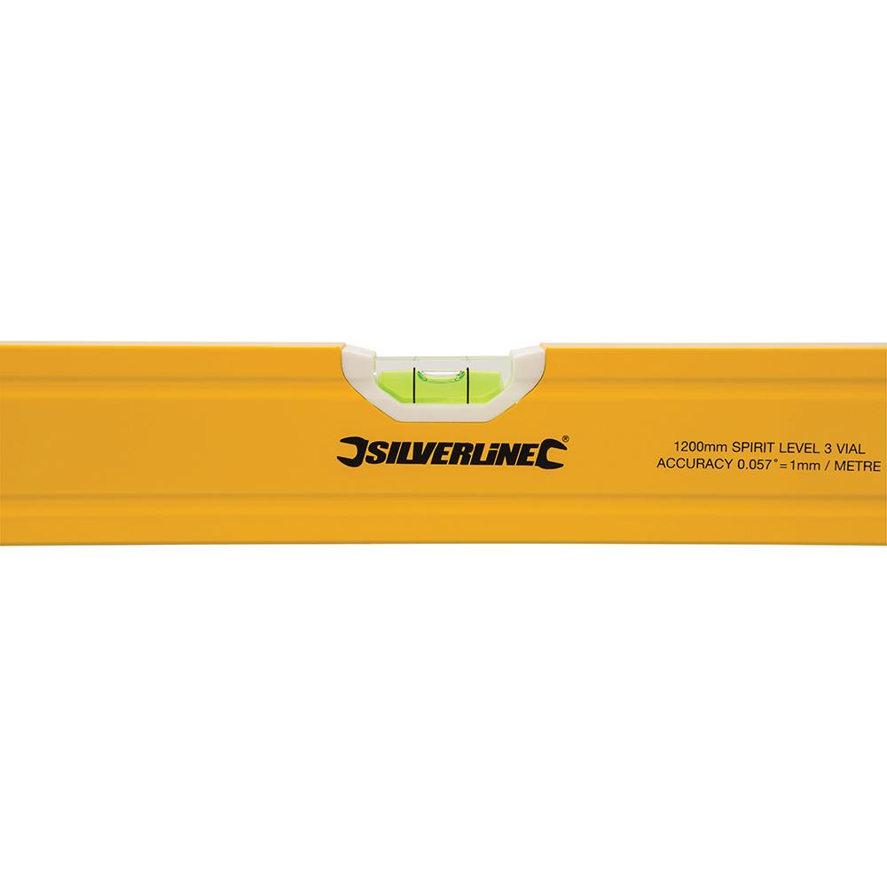 Silverline Spirit Level Powder Coated Aluminium 3 Vials - Choose Length