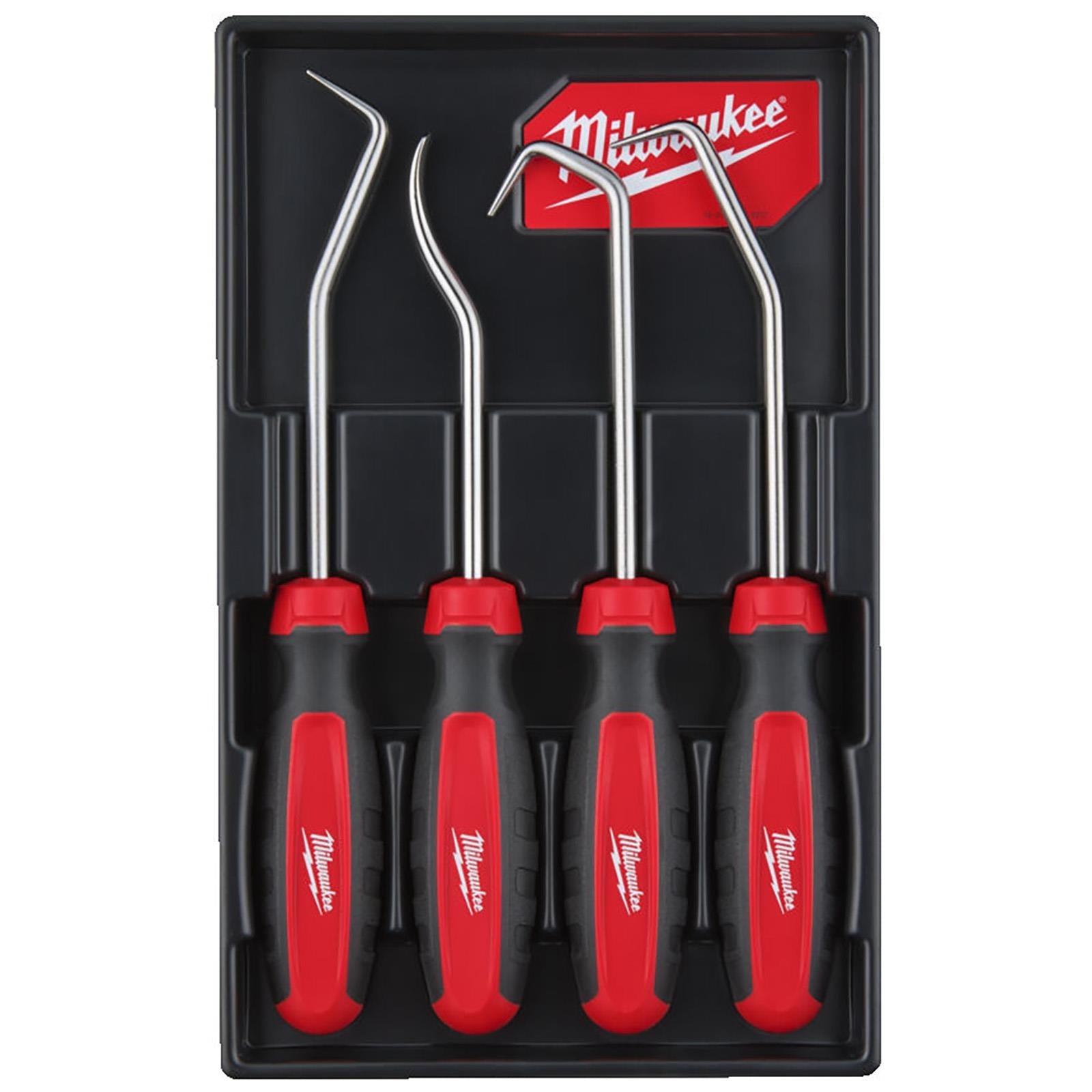 Milwaukee Pick Set Heavy Duty Flat Hook 45 90 Degree Hose 4 Piece Garage Mechanic 