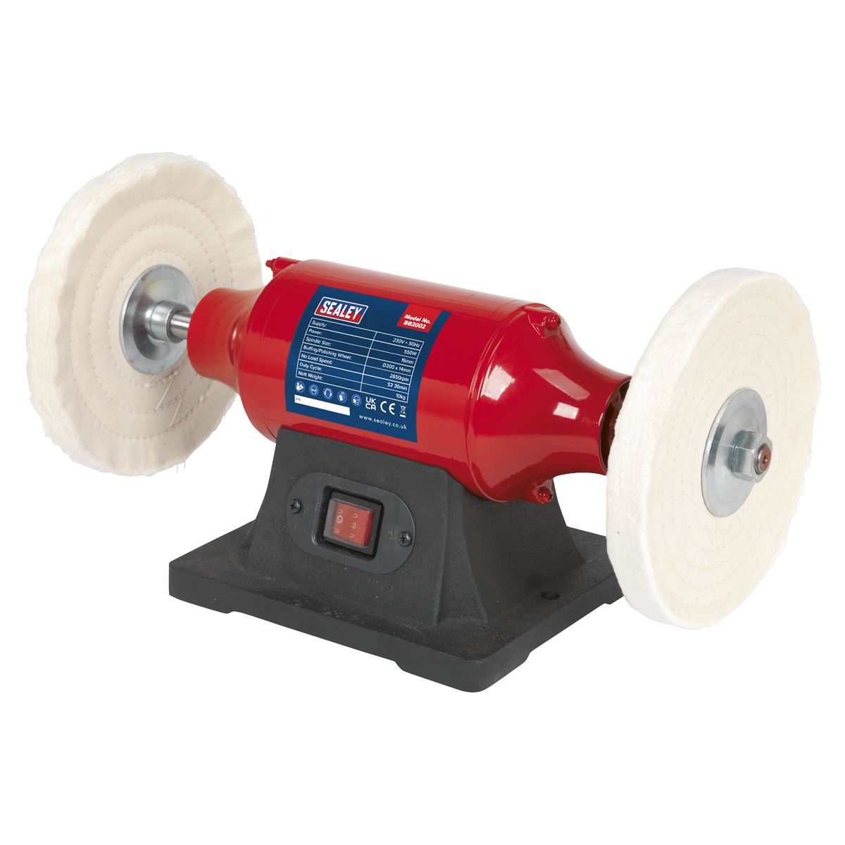 Sealey Bench Mounting Buffer Polisher 230V 550W Smoothing Polishing Metal