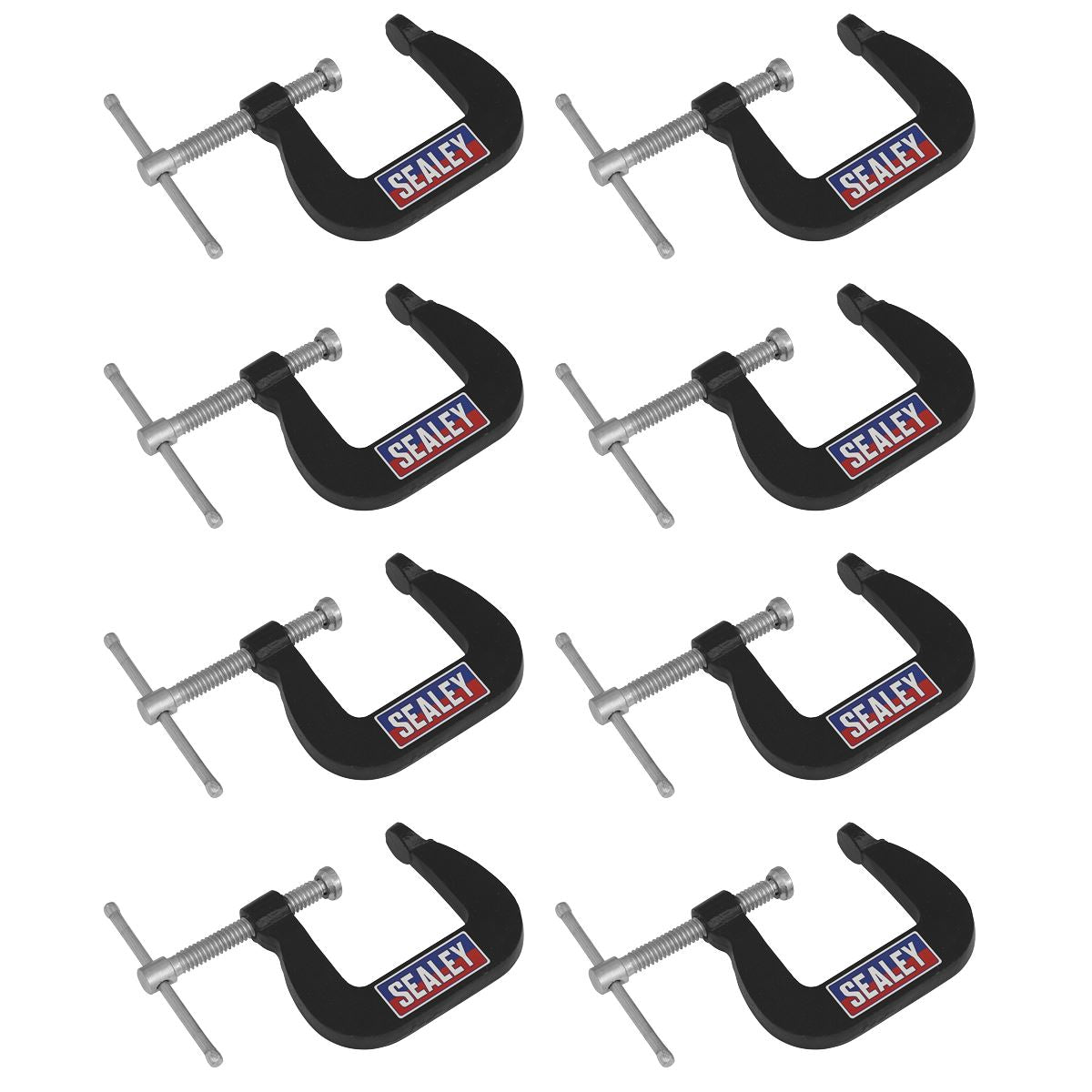 Sealey Junior C-Clamp 8pc Set - 28mm x 28mm