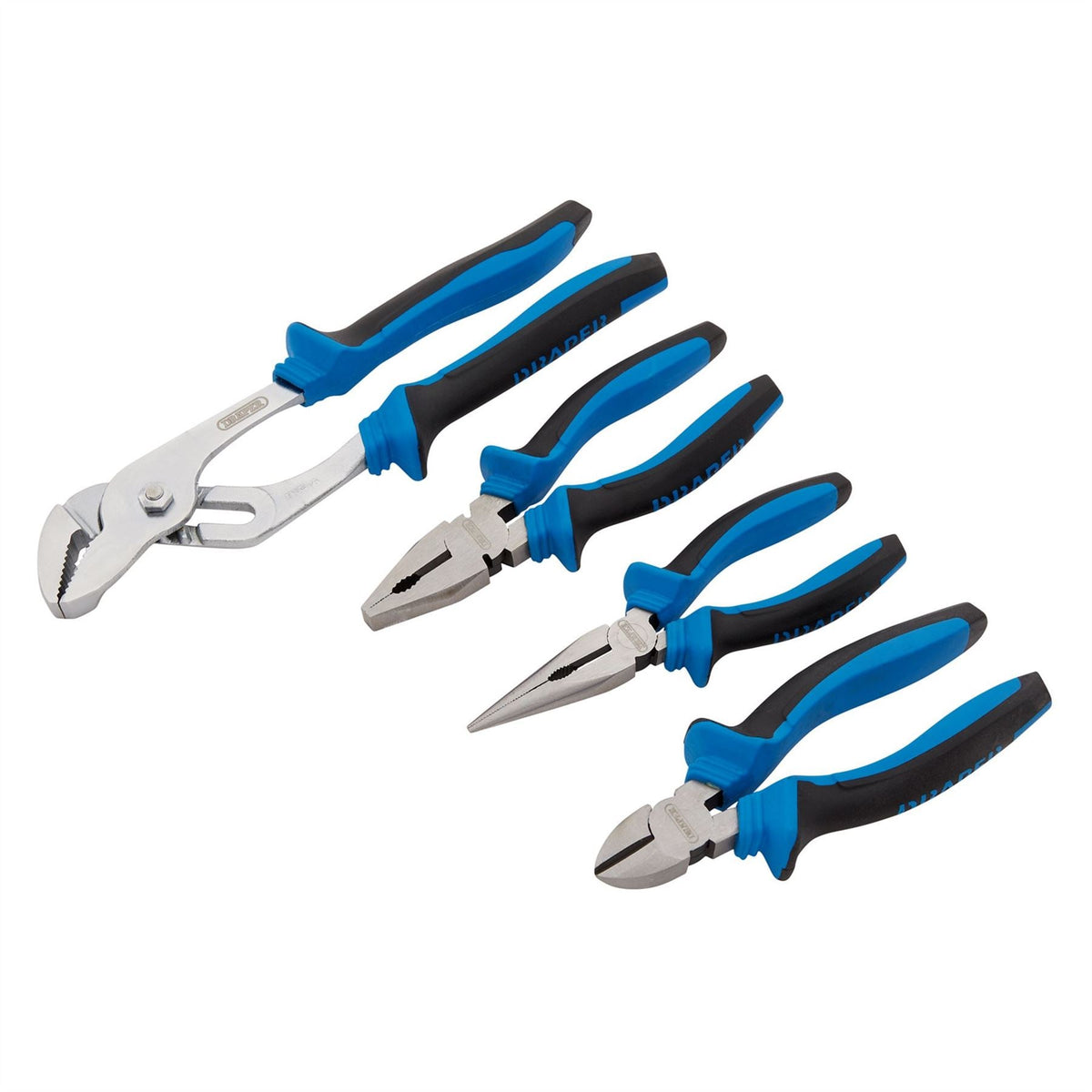 Draper Soft Grip Pliers Set (4 Piece) 81147  White Rose Tools