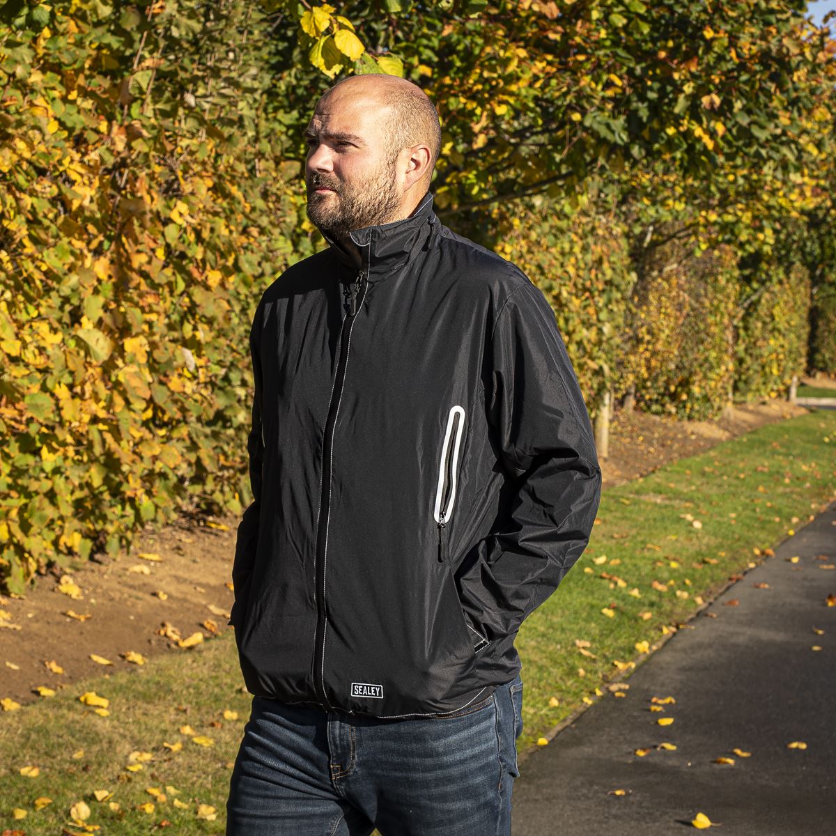 Sealey 5V Heated Rain Jacket with Power Bank 20Ah - Large
