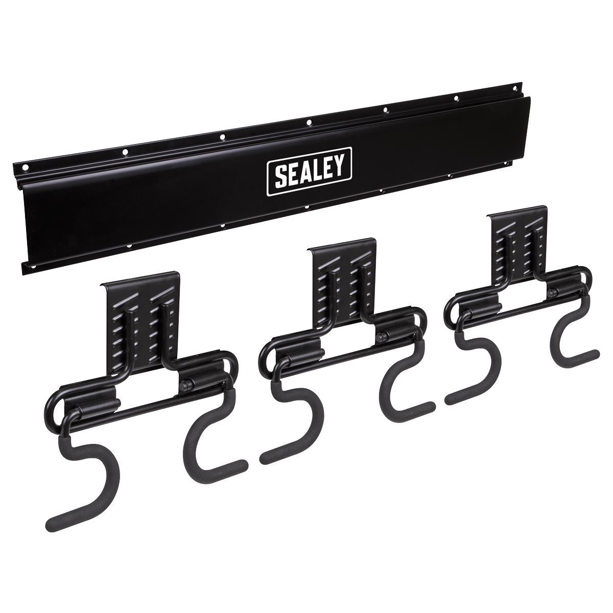 Sealey 6 Hook Storage Rail Wall Mounting  White Rose Tools
