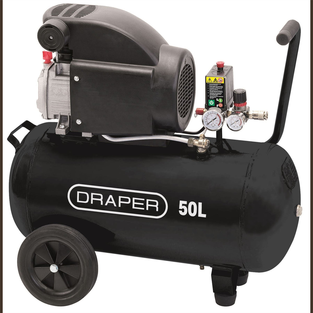 Draper 230V 50L Direct Drive Air Compressor 1.5kW/2HP 24981  White Rose Tools