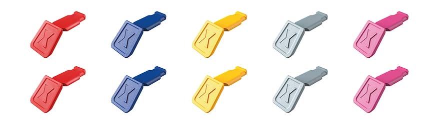 KNIPEX ColorCode Clips Assortment 10 Pack KNIPEXtend for KNIPEX Comfort Handles Red Blue Yellow Grey Magenta 00 61 10 C V01
