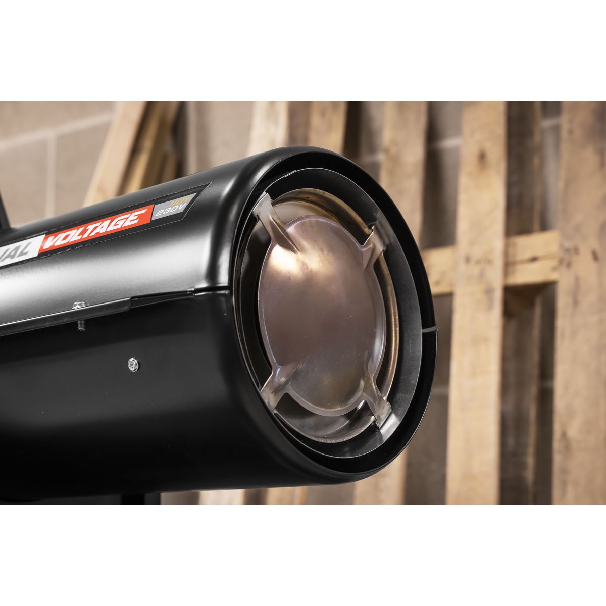 Sealey Dual Voltage Kerosene/Diesel Space Warmer® Heater with Wheels 50,000Btu/hr