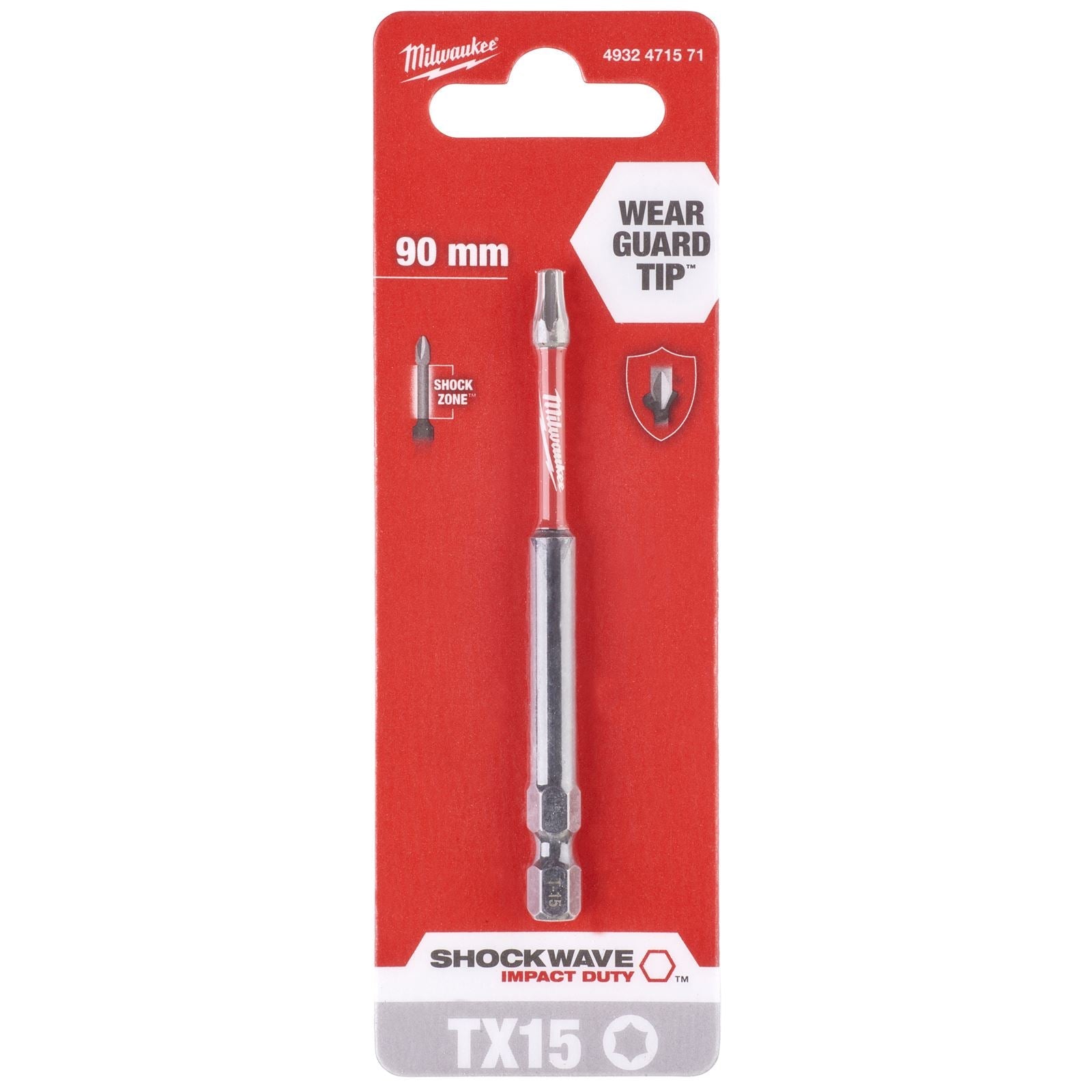 Milwaukee Screwdriver Bits Shockwave Impact Duty PH PZ TX HEX SL Blister Packed 