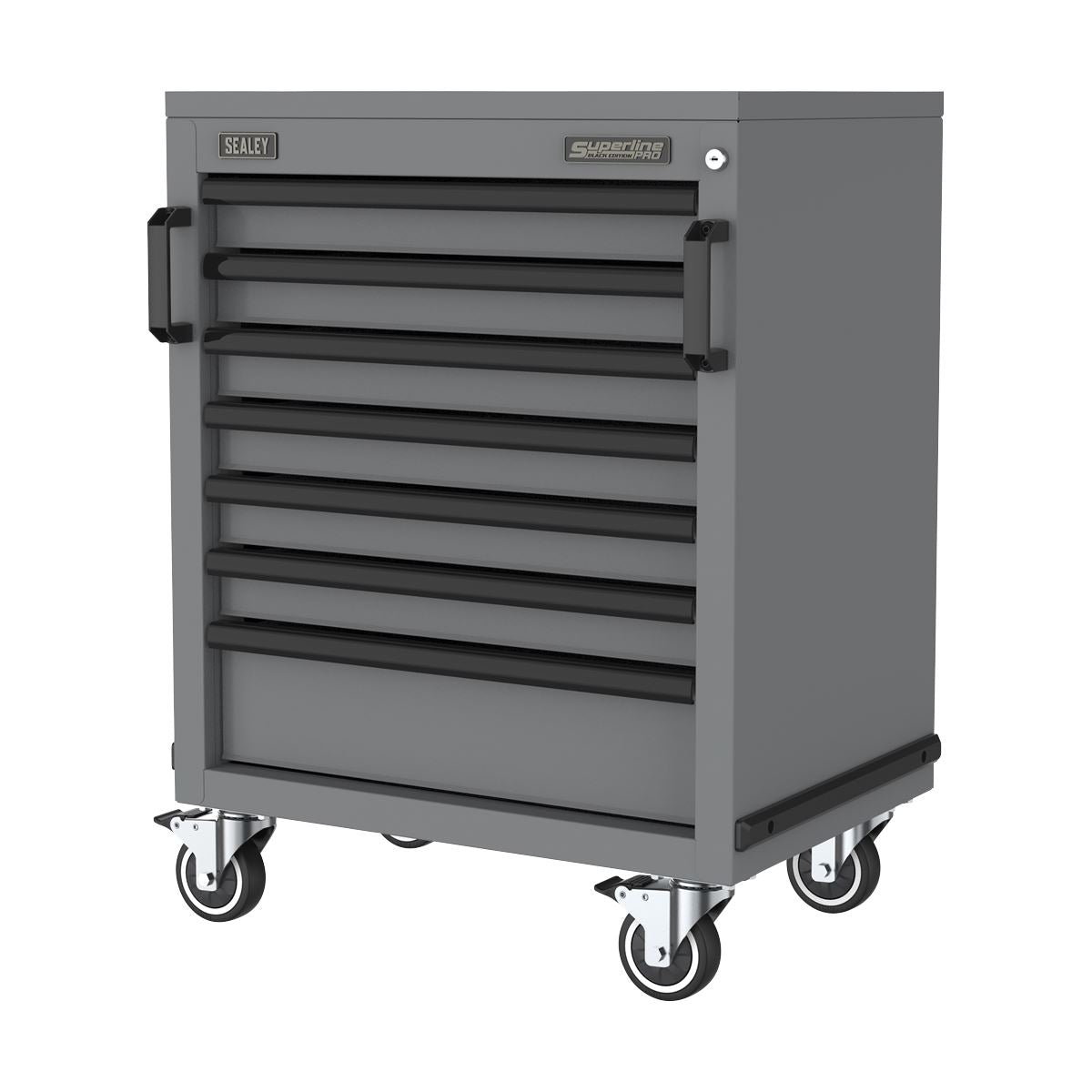 Sealey Superline PRO® Black Edition Modular Mobile Cabinet 7 Drawer 646mm  White Rose Tools