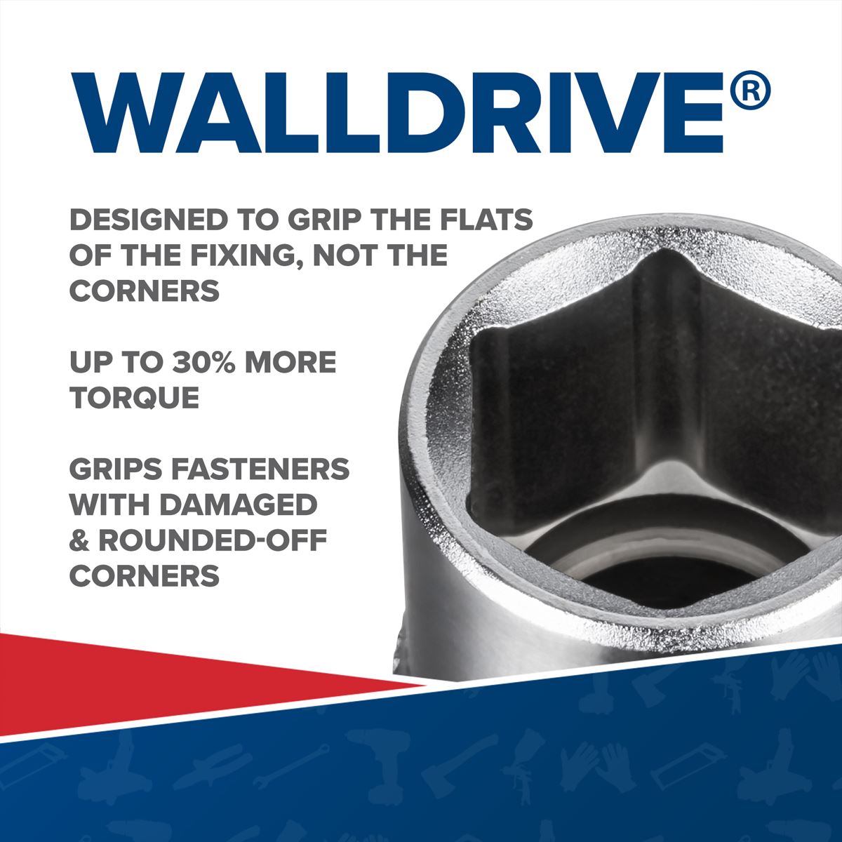 Sealey Premier WallDrive® Socket 7mm Deep 1/4"Sq Drive Fully Polished