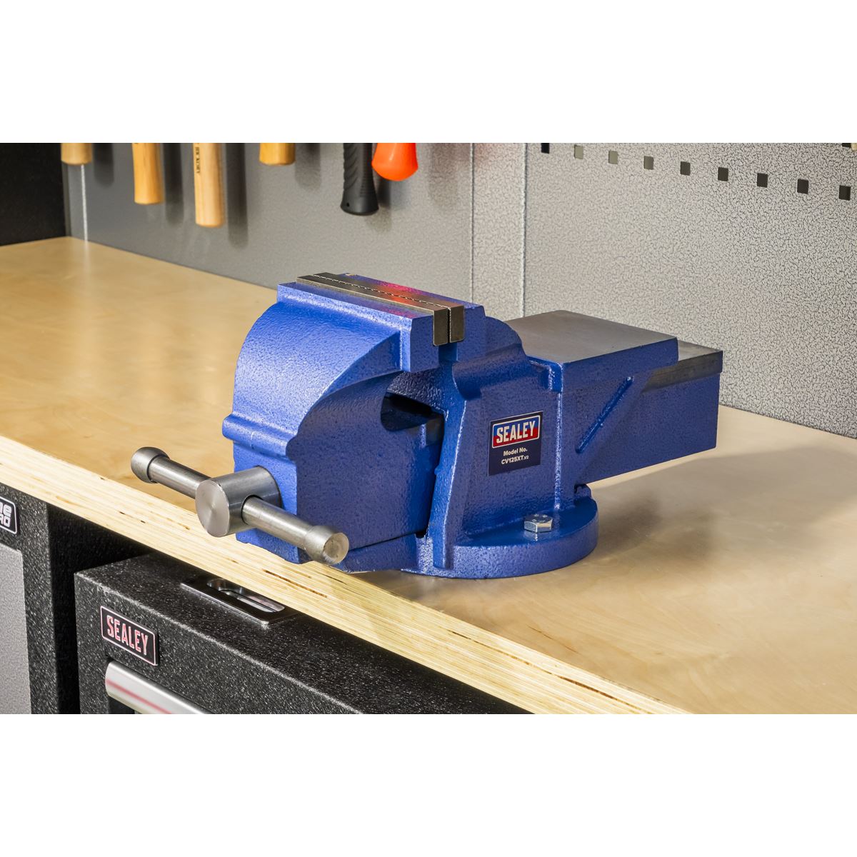 Sealey Vice 125mm Heavy Duty Fixed Base Professional Cast Iron Body