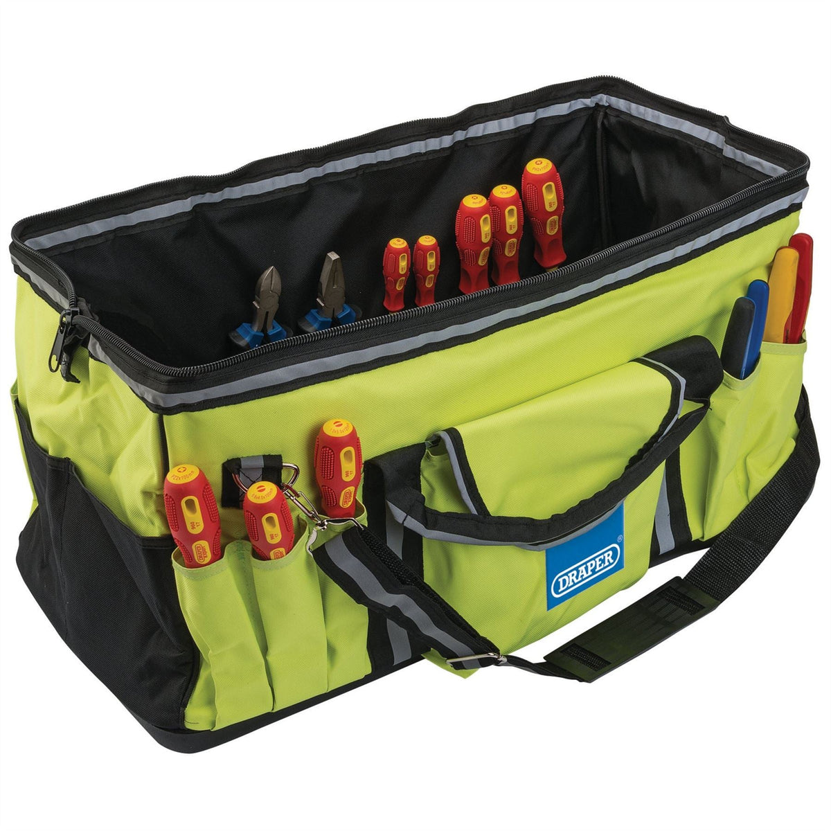 Draper Hi-Vis Tool Bag 600mm 31085  White Rose Tools