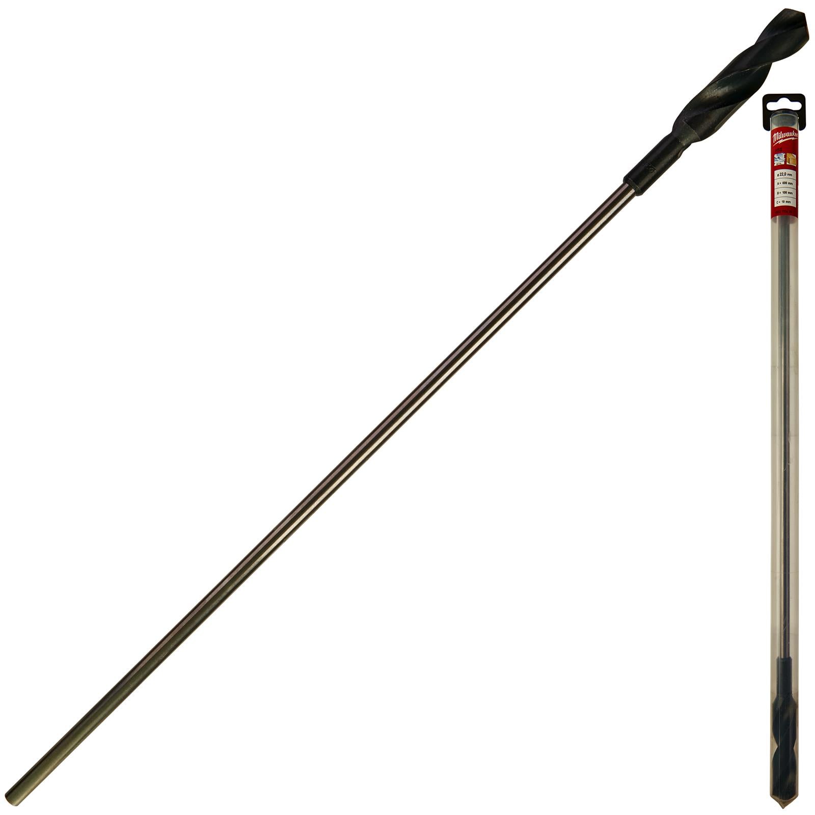 Milwaukee HSS Cable Drill Bit Wood Plasterboard Metal Channel 22 x 600mm 