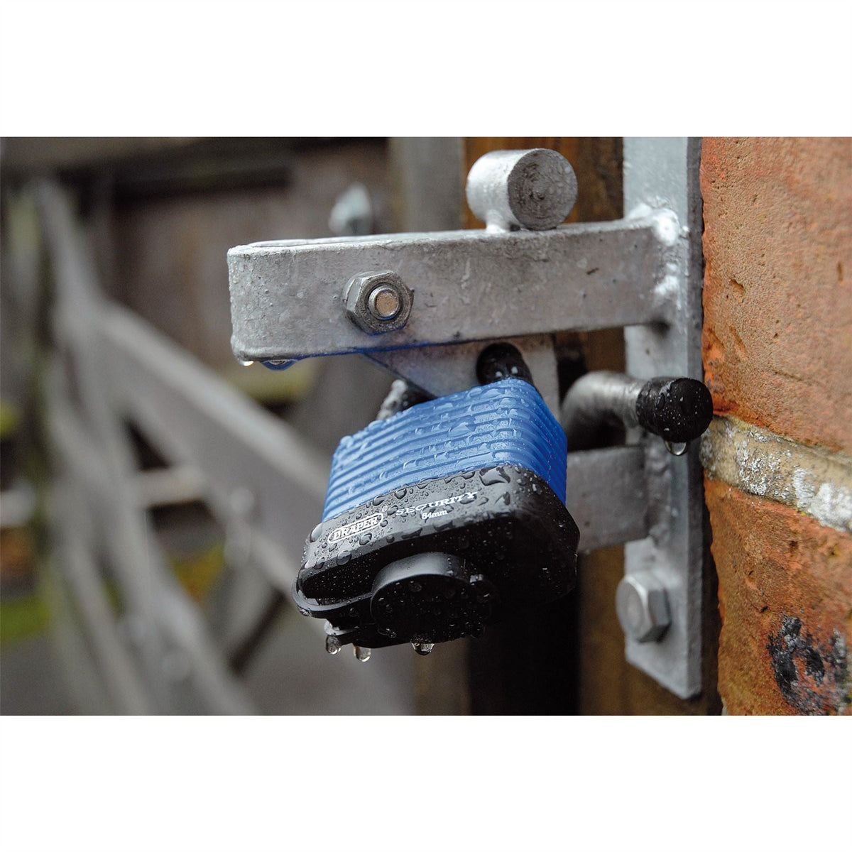 Draper Laminated Steel Padlock and 2 Keys with Hardened Steel Shackle and Bumper 54mm 64178  White Rose Tools