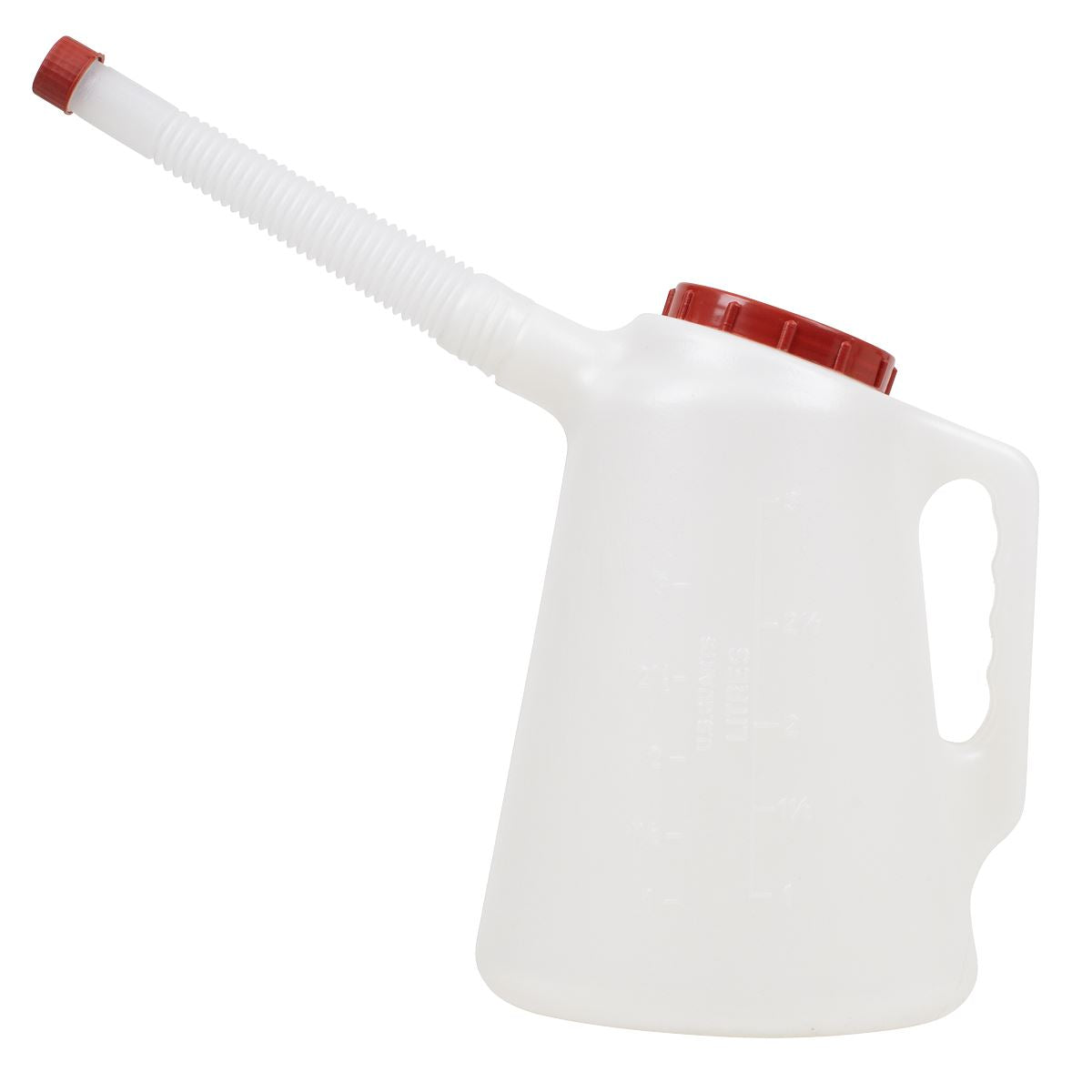 Sealey Oil Container with Flexible Spout 3L - Red Lid  White Rose Tools