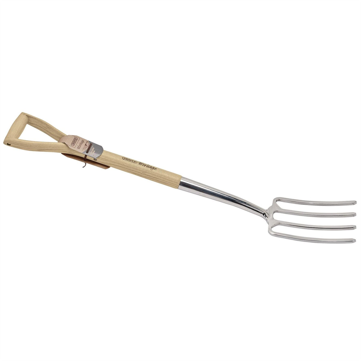 Draper Heritage Stainless Steel Border Fork with Ash Handle 99011  White Rose Tools
