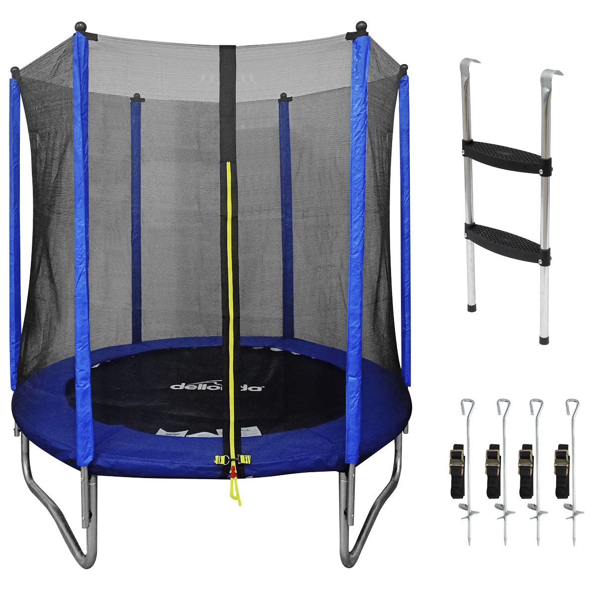 Dellonda 6ft Heavy Duty Outdoor Trampoline with Safety Net, Anchors and Ladder