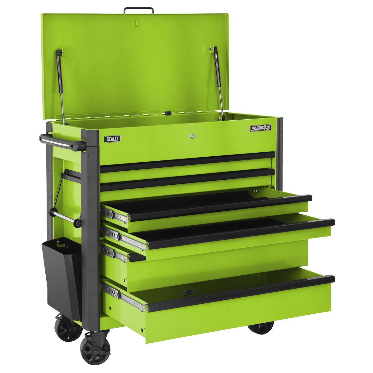 Sealey Superline Pro Tool Trolley 6 Drawer with Ball Bearing Slides - Green 