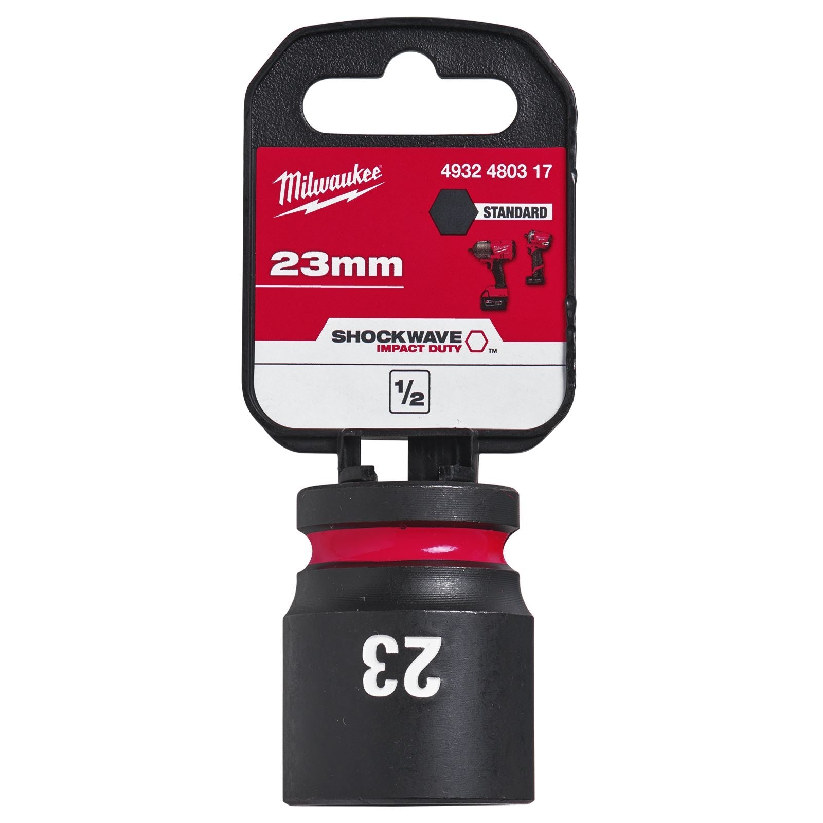Milwaukee Impact Sockets Standard 1/2" Drive 8-32mm SHOCKWAVE Impact Duty 