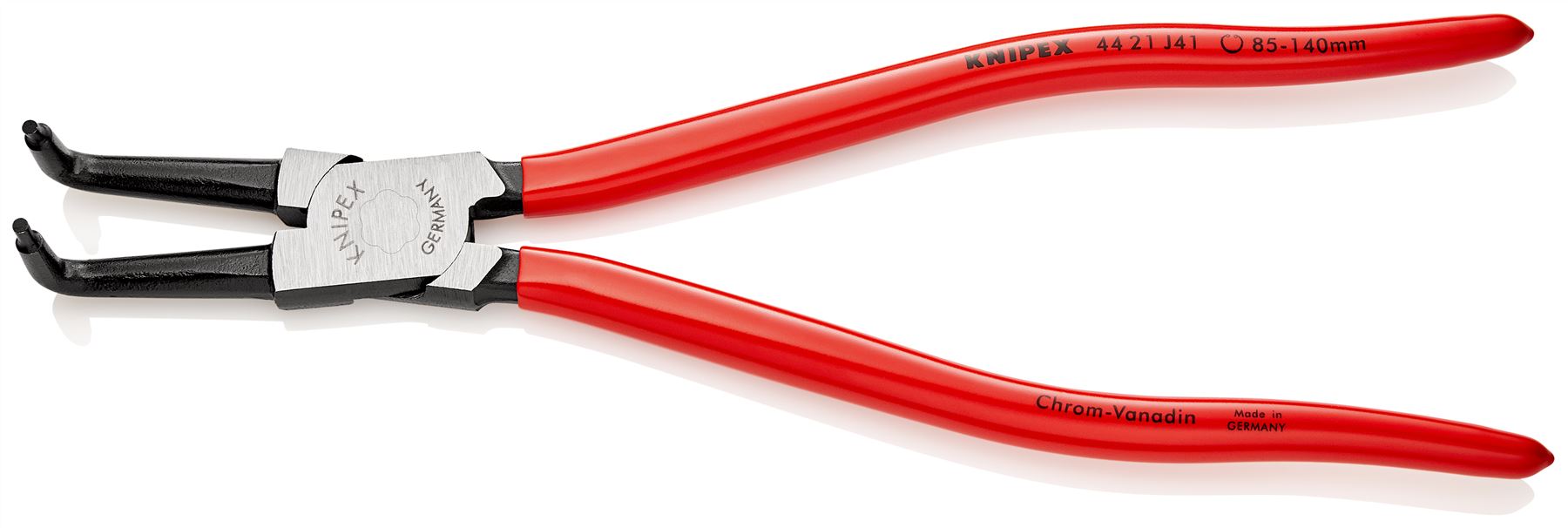 KNIPEX Circlip Pliers for Internal Circlips in Bore Holes Bent Nose 300mm 3.2mm Diameter Tips 44 21 J41