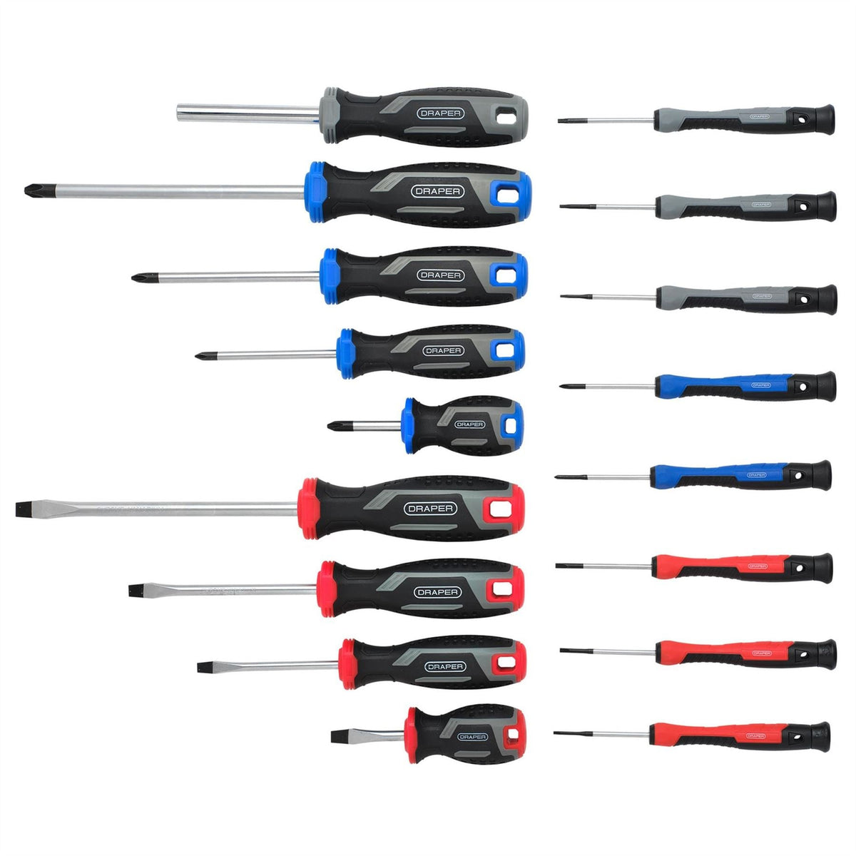Draper Screwdriver Set with Wall Mountable Rack (37 Piece) 31672  White Rose Tools