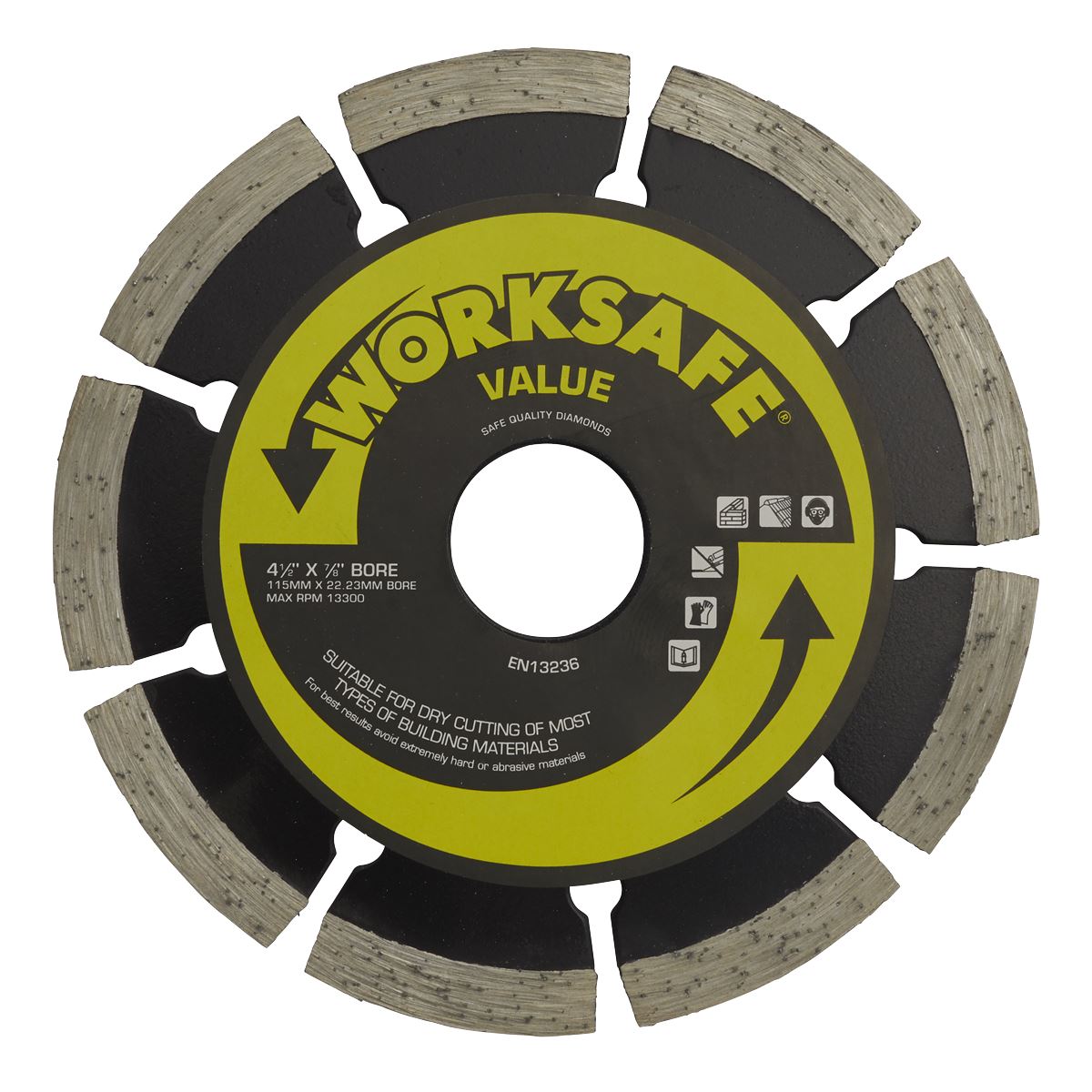 Worksafe by Sealey Value Diamond Cutting Blade 115mm x 22mm