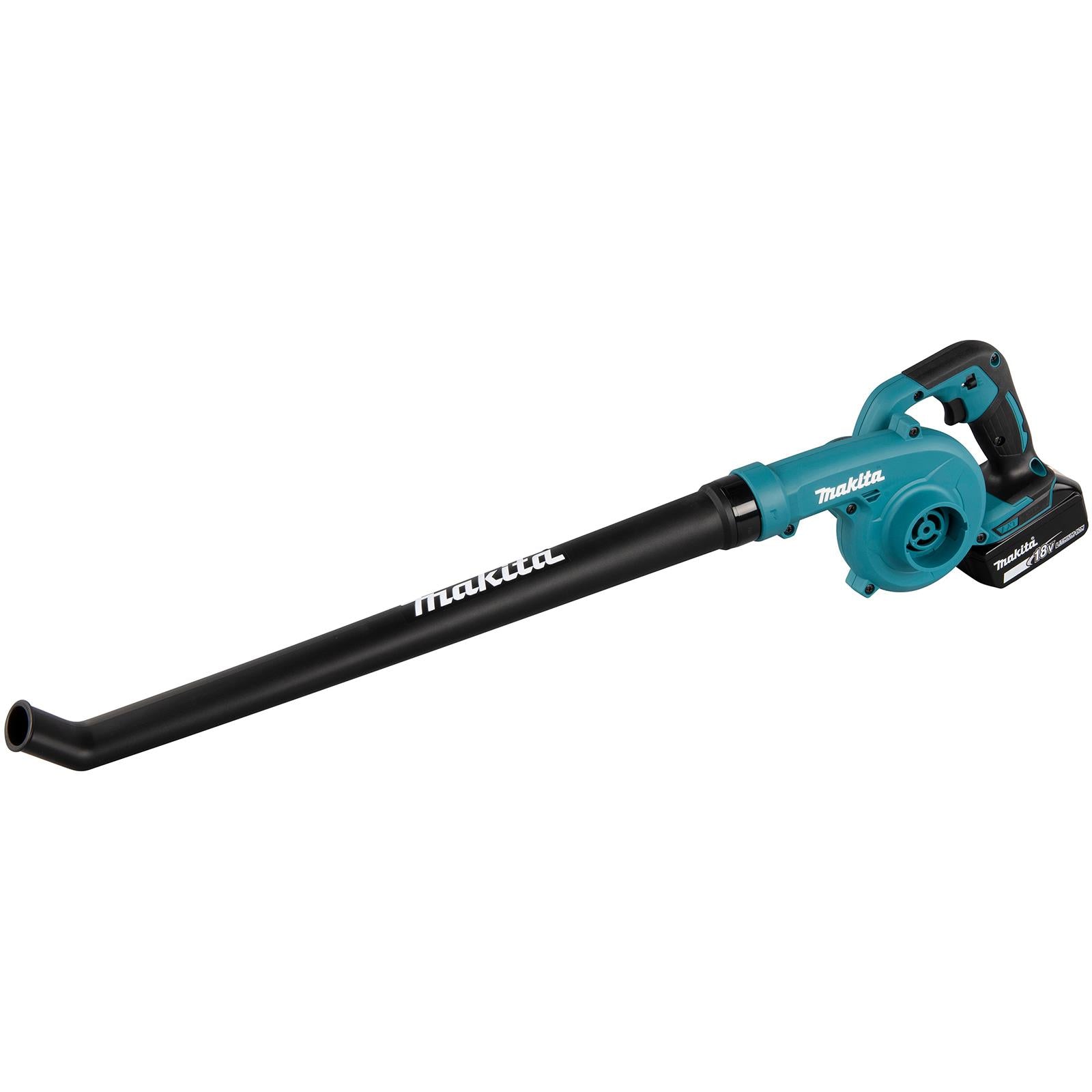 Makita Leaf Blower Kit 18V LXT 5Ah Battery and Charger Cordless 2.5N Long Tube Garden Grass Clippings Construction DUB186RT