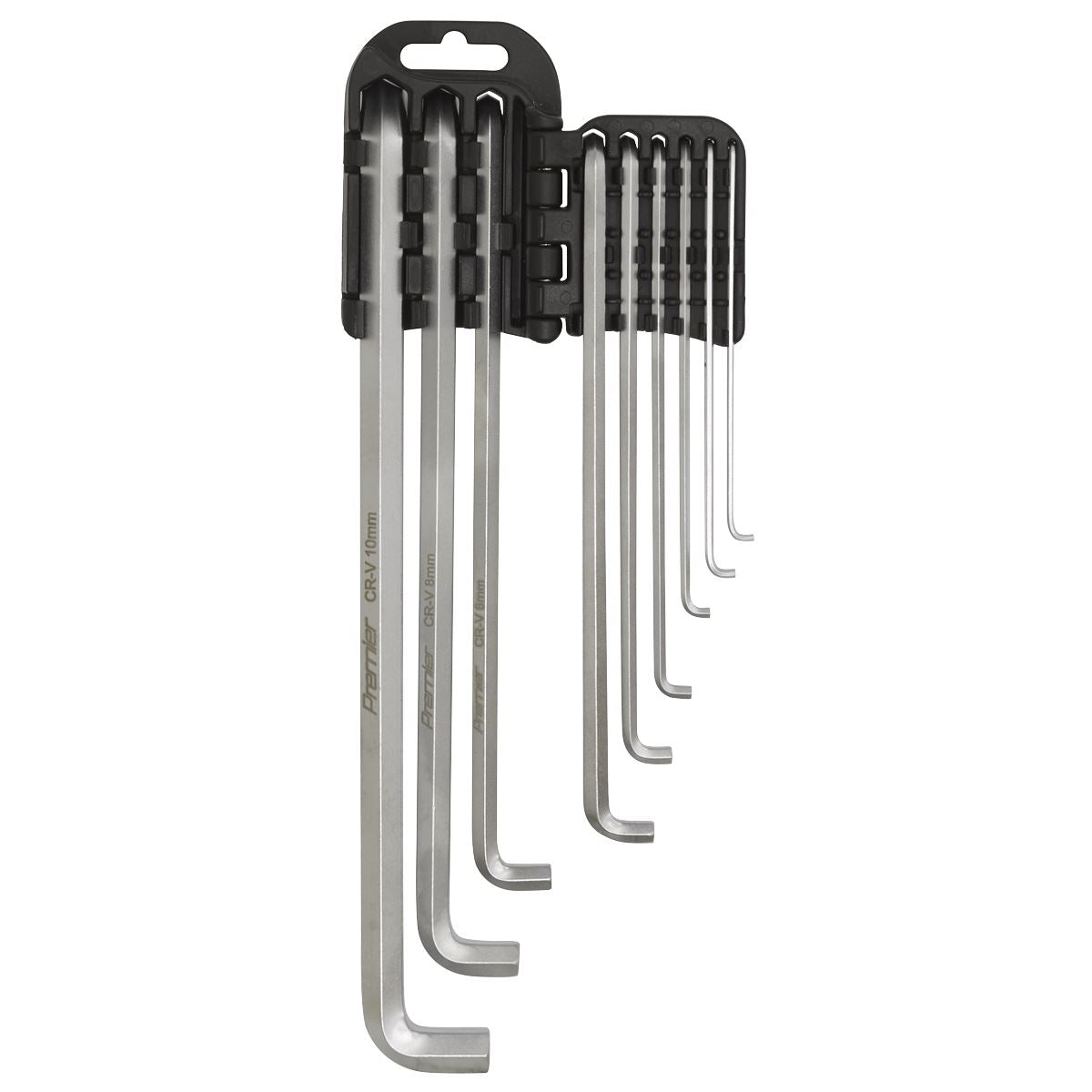 Sealey Premier 9 Piece Extra Long Stubby Element Hex Key Set 1.5-10mm Safe Storage