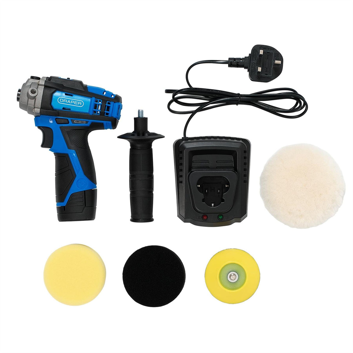 Draper 12V Cordless Car Polisher Kit 29325  White Rose Tools