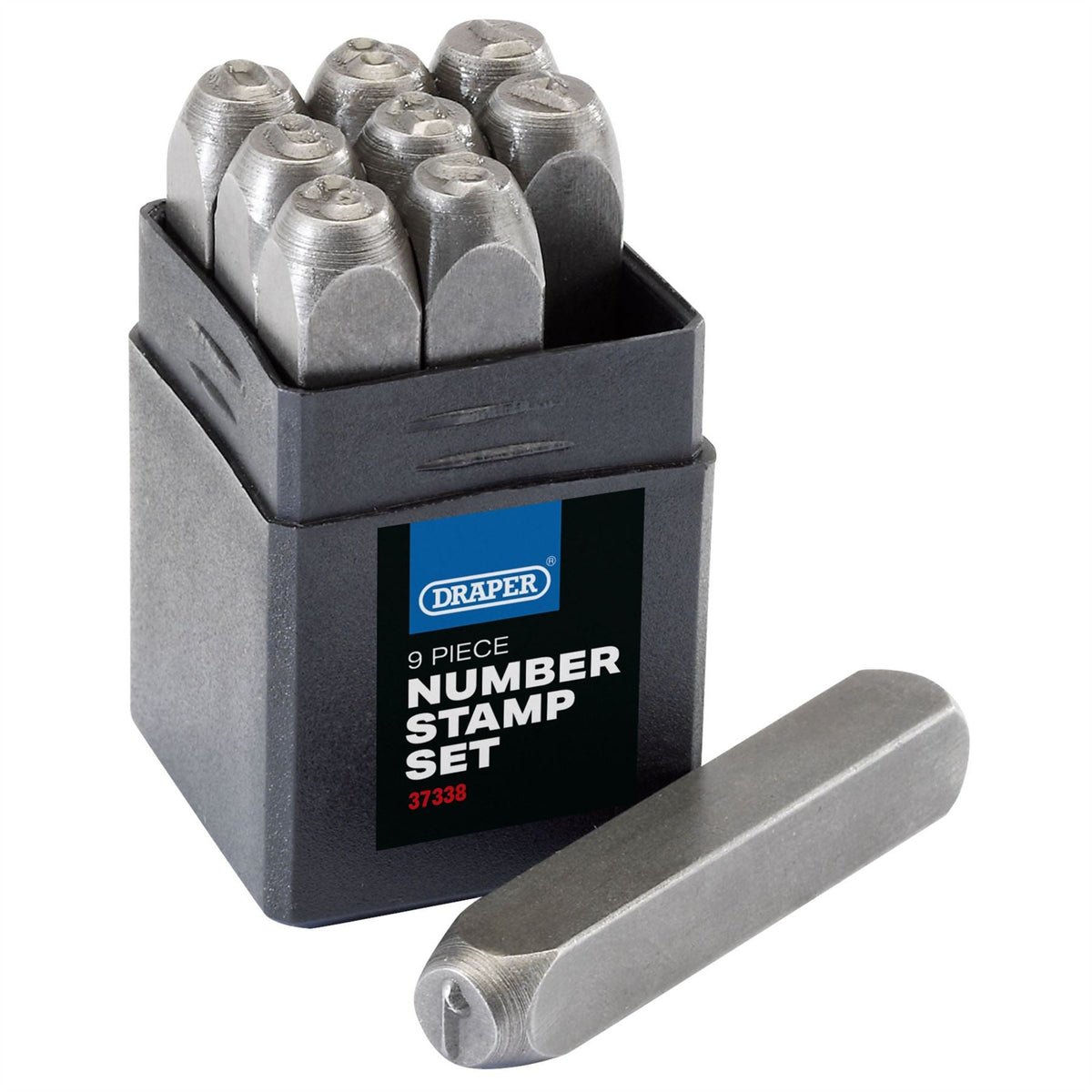 Draper 0 - 9 Number Stamp Set 1/4" 37338  White Rose Tools