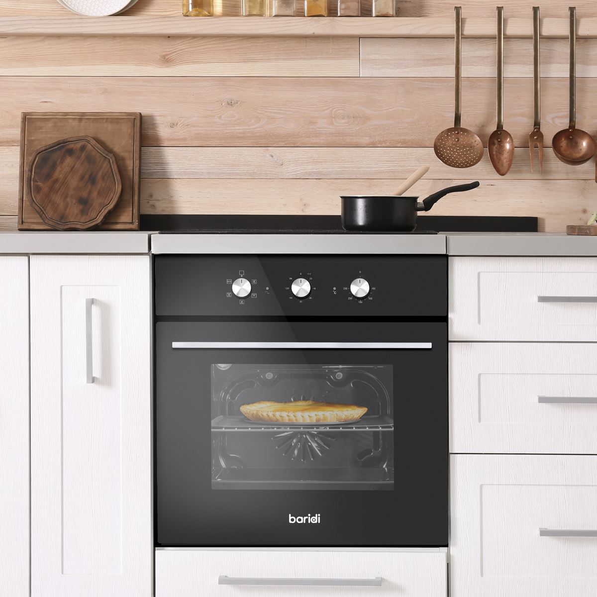 Baridi Built-In 5-Function Fan Assisted Oven with Timer 60cm, 55L Capacity - Black