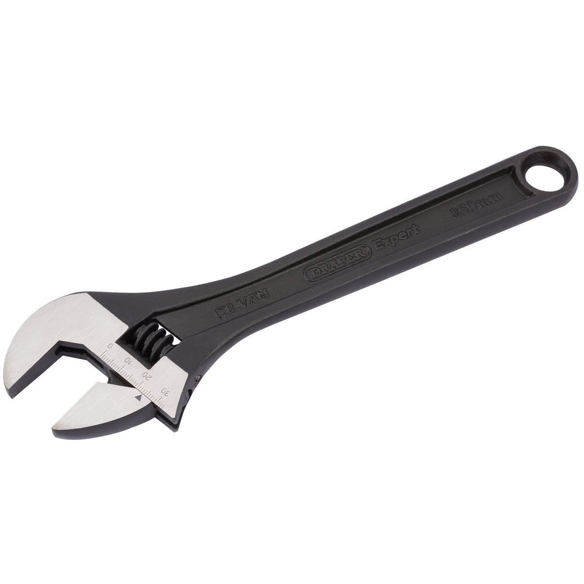 Draper Expert Crescent-Type Adjustable Wrench with Phosphate Finish 250mm 33mm 52681  White Rose Tools