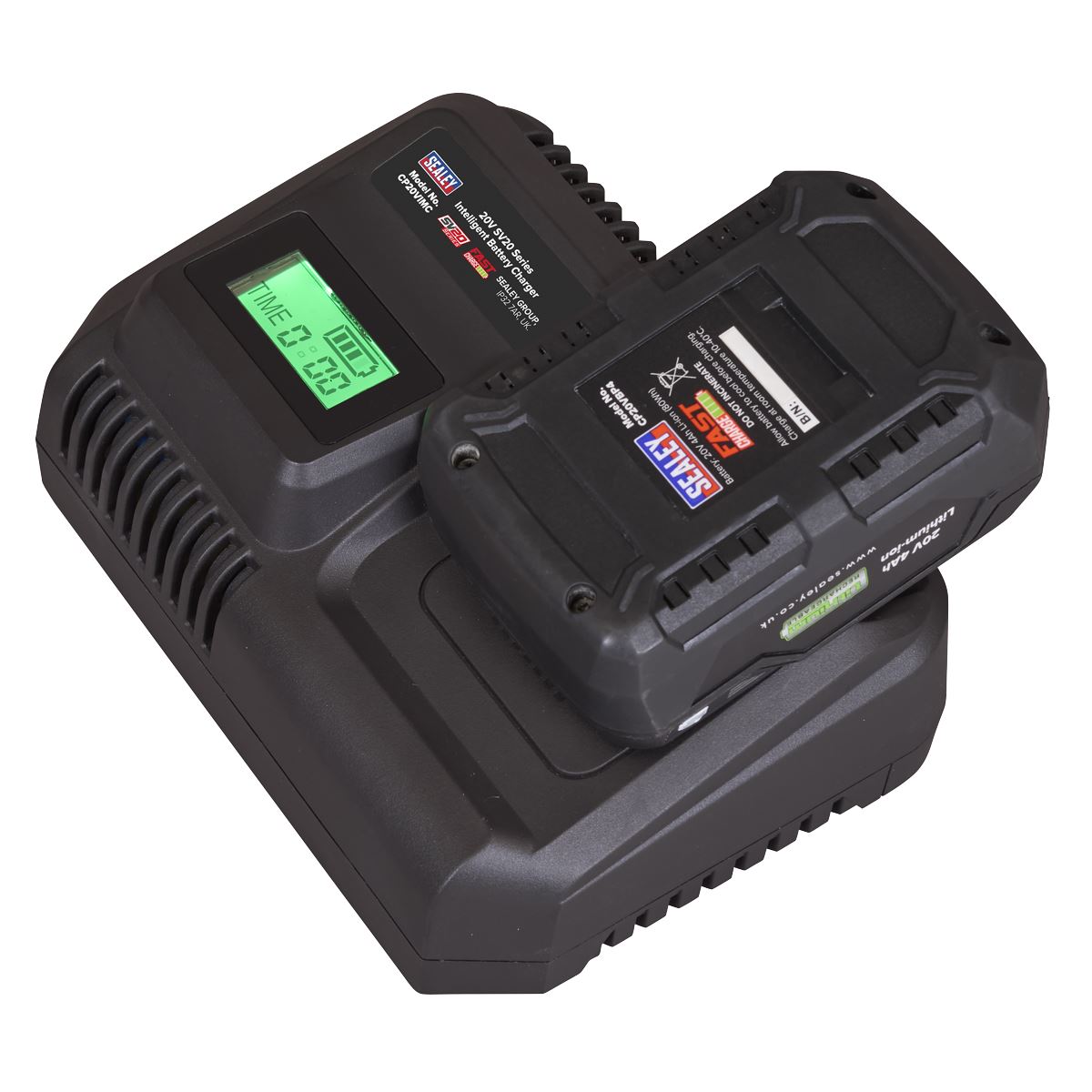 Sealey Intelligent Battery Charger 20V SV20 Series Lithium-ion  White Rose Tools