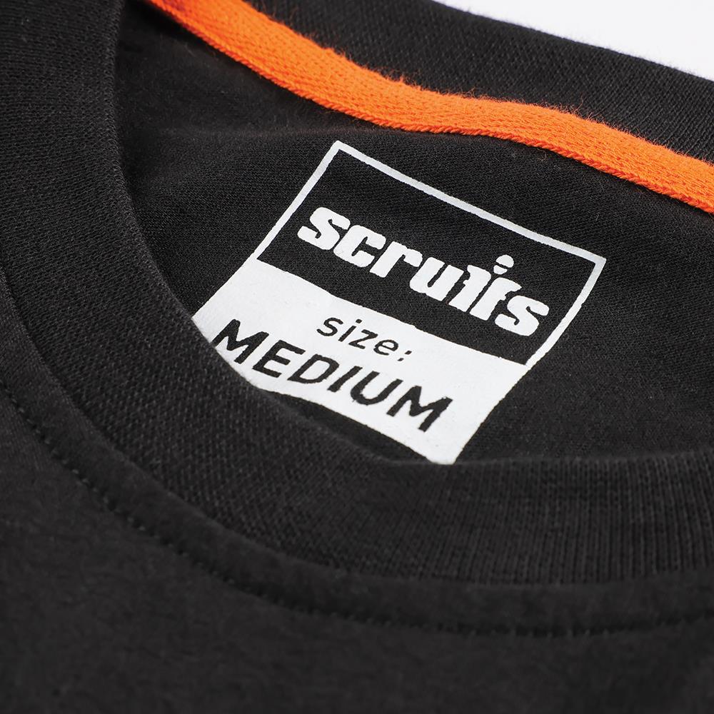 Scruffs Graphic T-Shirt Black Cotton - Choose Size  White Rose Tools