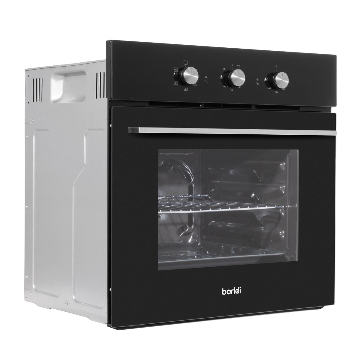 Baridi Built-In 5-Function Fan Assisted Oven with Timer 60cm, 55L Capacity - Black  White Rose Tools
