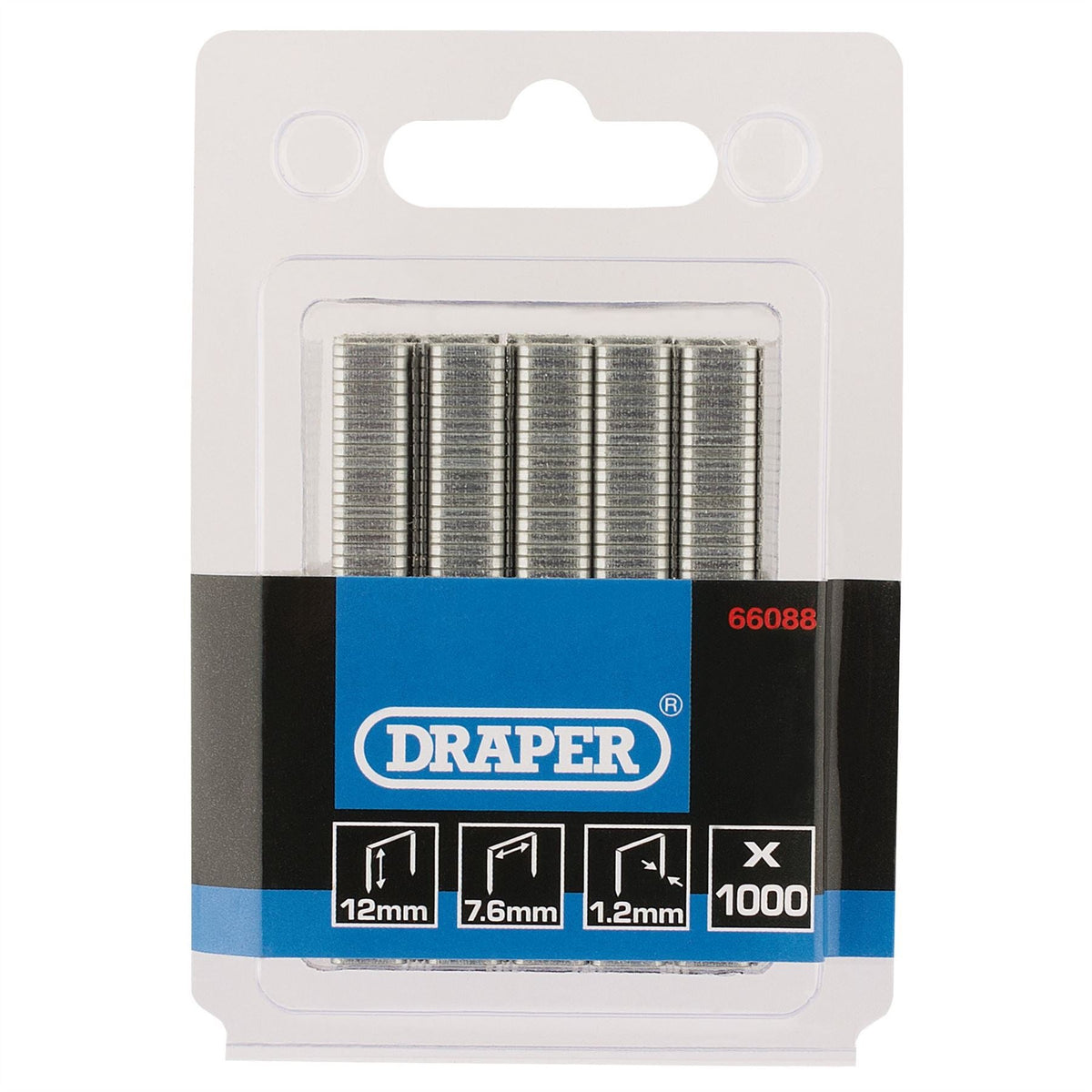 Draper Staples 12mm (Pack of 1000) 66088  White Rose Tools