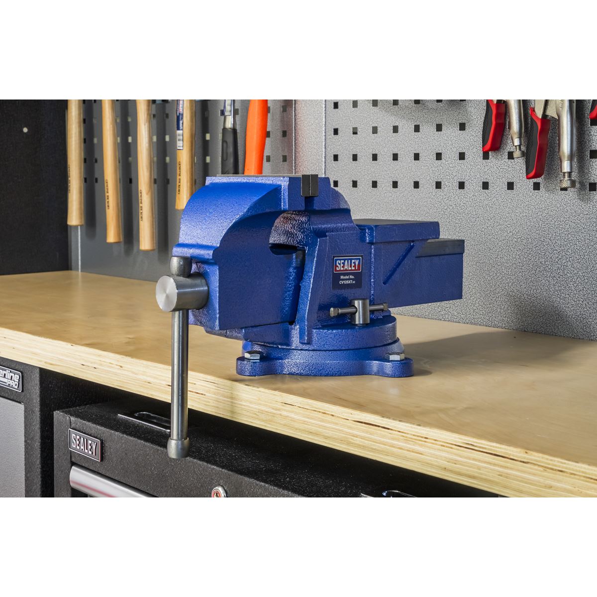 Sealey Vice 125mm Heavy Duty Fixed Base Professional Cast Iron Body