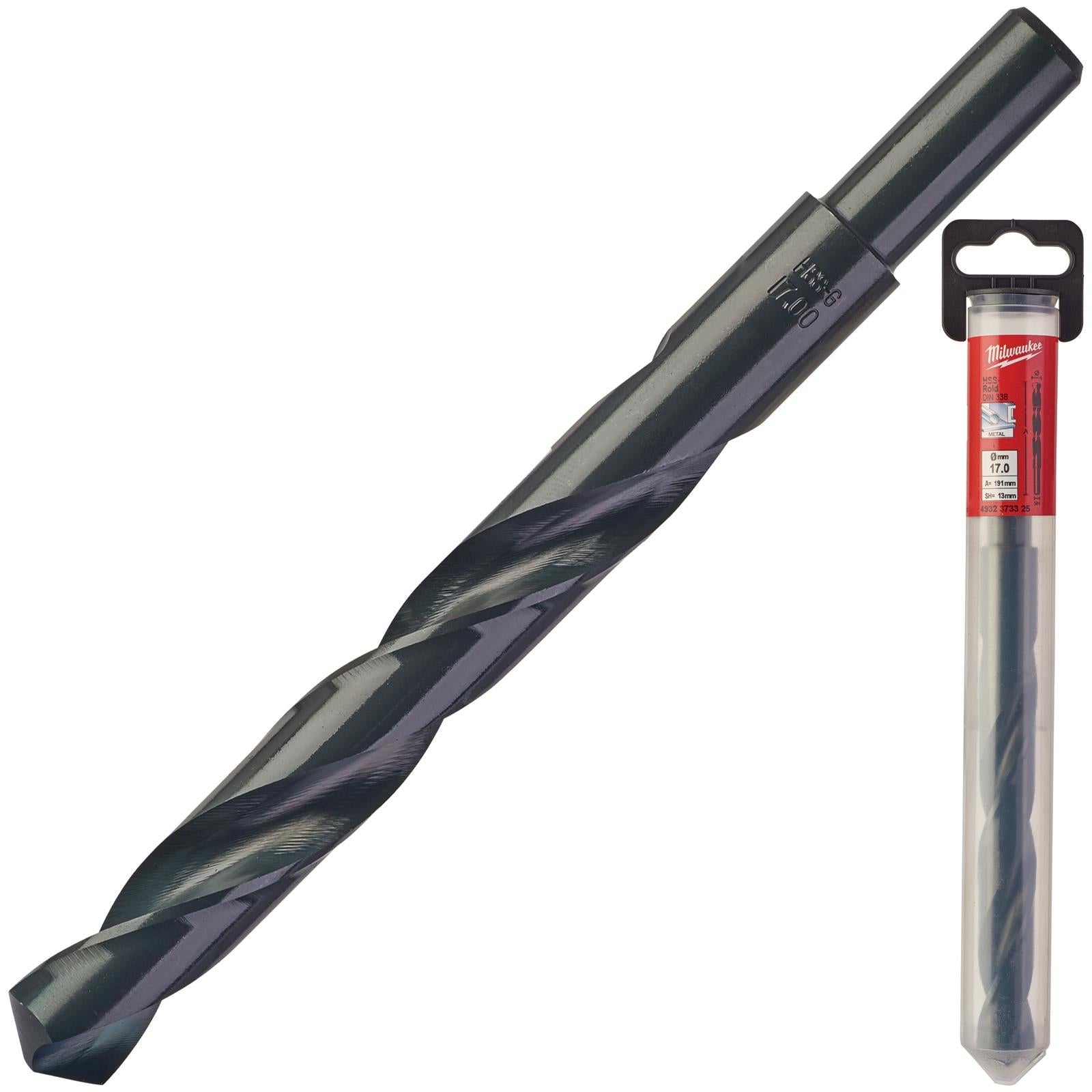 Milwaukee Metal Drill Bits HSS Rollforged with Reduced Shank DIN 338 