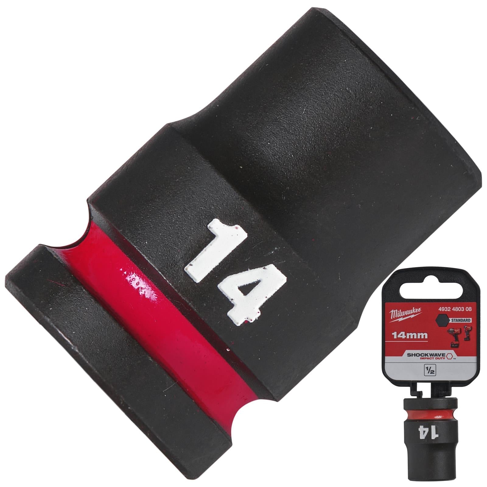 Milwaukee Impact Sockets Standard 1/2" Drive 8-32mm SHOCKWAVE Impact Duty 