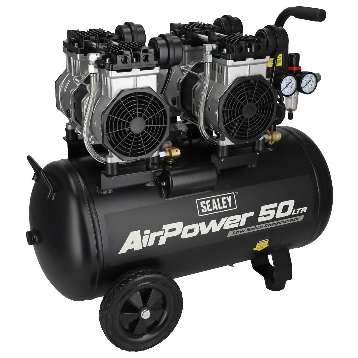 Sealey 50L Low Noise Oil Free Direct Drive Air Compressor 2 x 2hp