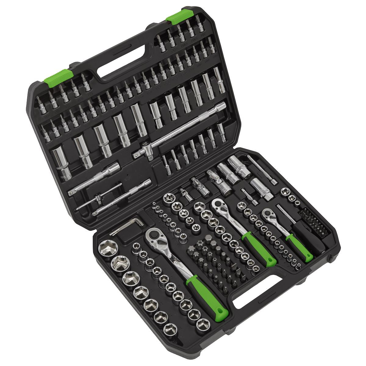 Siegen by Sealey Socket Set 171 Piece 1/4", 3/8" and 1/2" Drive WallDrive Metric 4-32mm