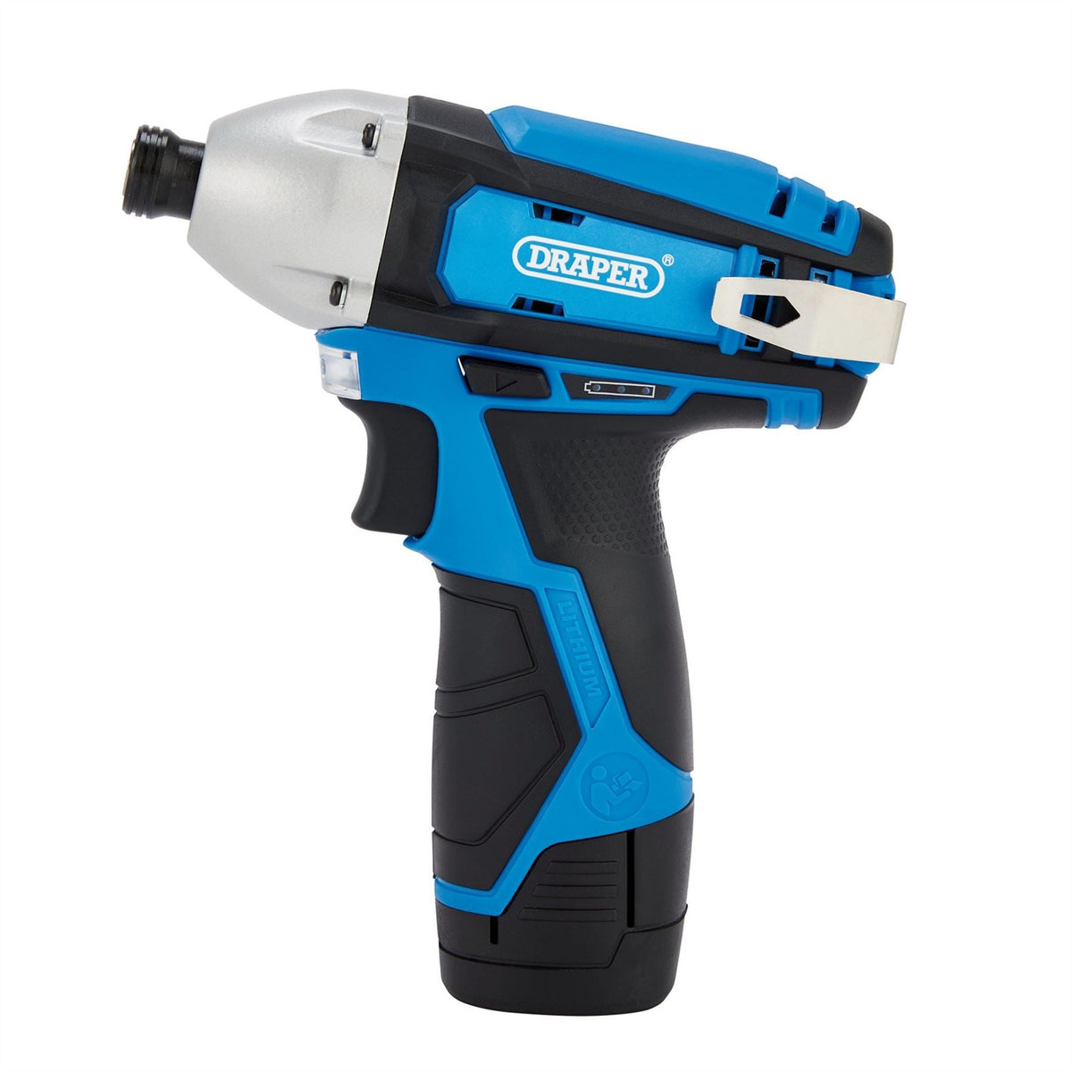 Draper 12V Impact Driver 1/4" Hex. 1 x 1.5Ah Battery 1 x Fast Charger 70332  White Rose Tools