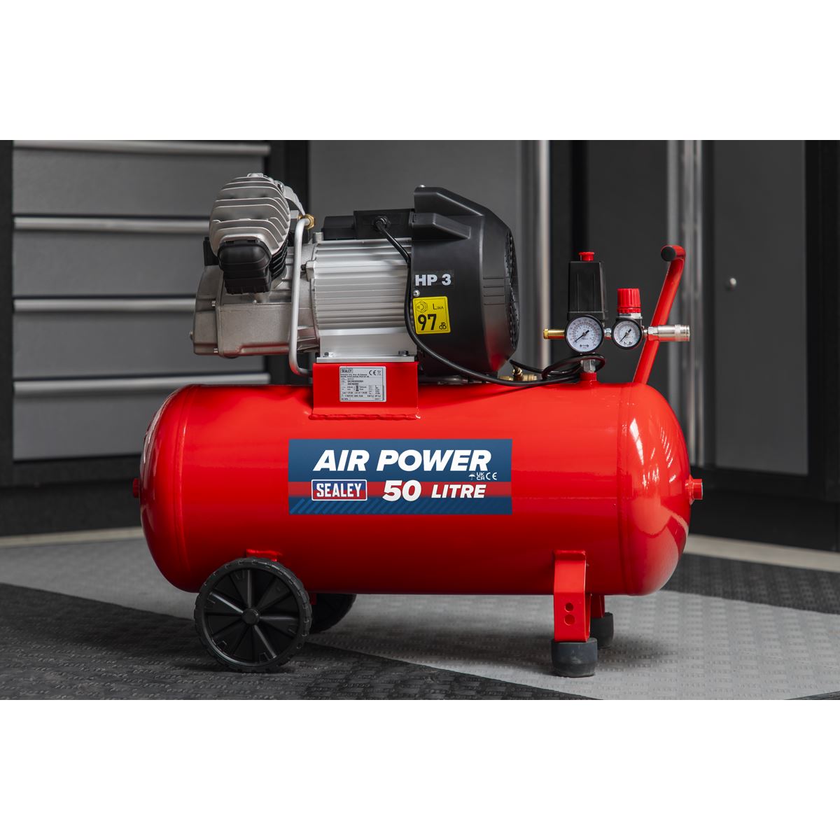 Sealey 50L V-Twin Direct Drive Air Compressor 3hp 