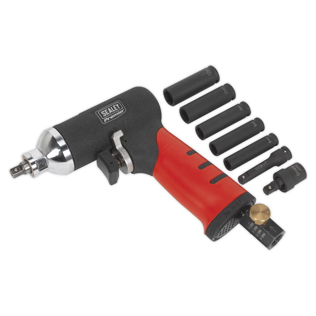 Sealey Premier Air Impact Wrench 1/4"Sq Drive Diesel Glow Plug Kit 