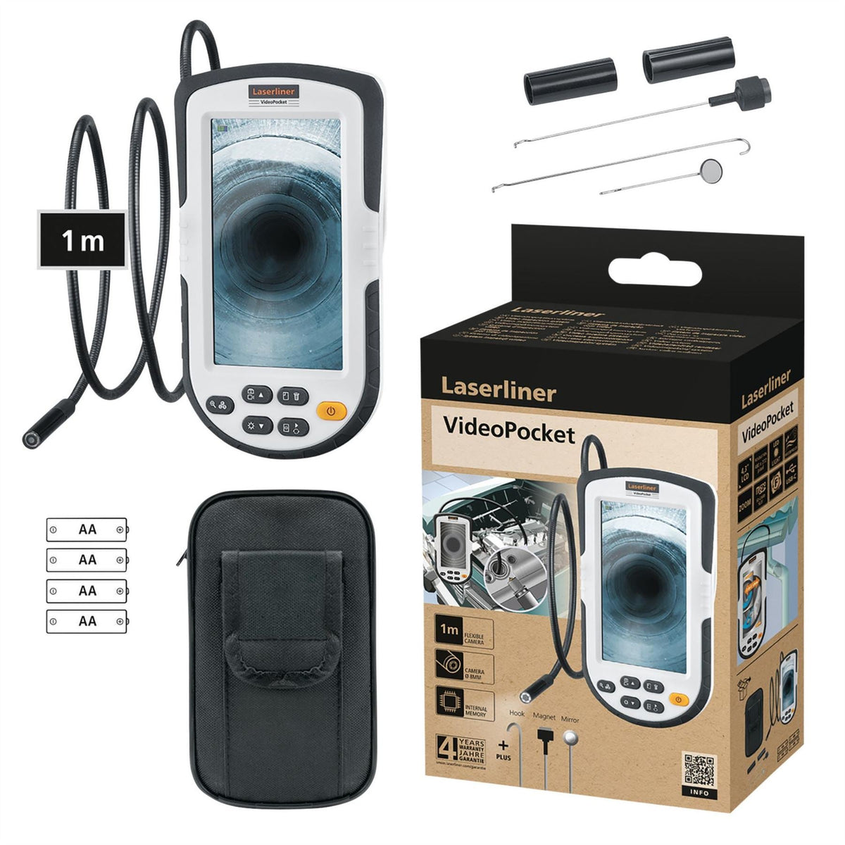 Laserliner 082.261E VideoPocket Extra Compact Video Inspection System 32008  White Rose Tools