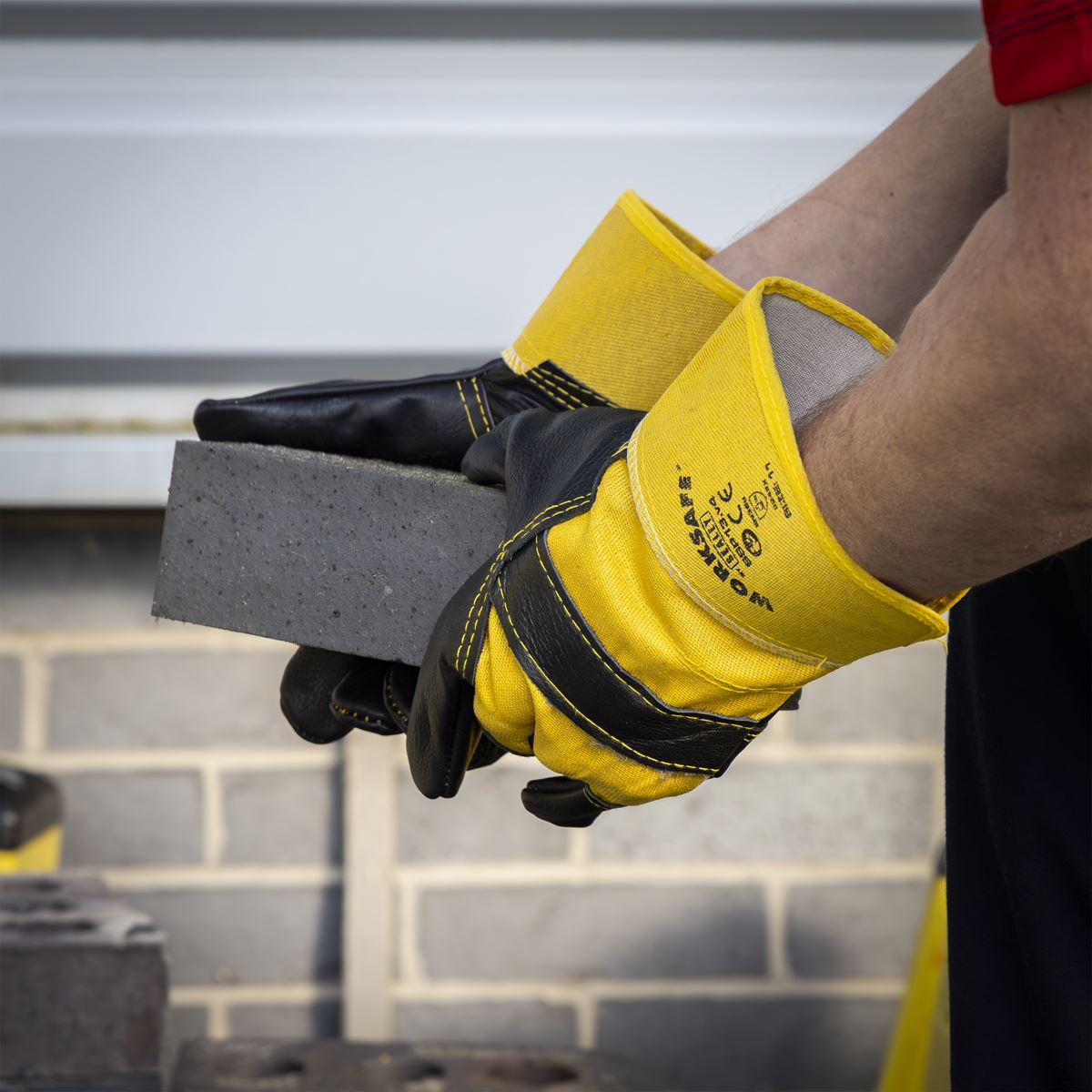Worksafe by Sealey Rigger's Gloves Hide Palm - Pack of 6 Pairs