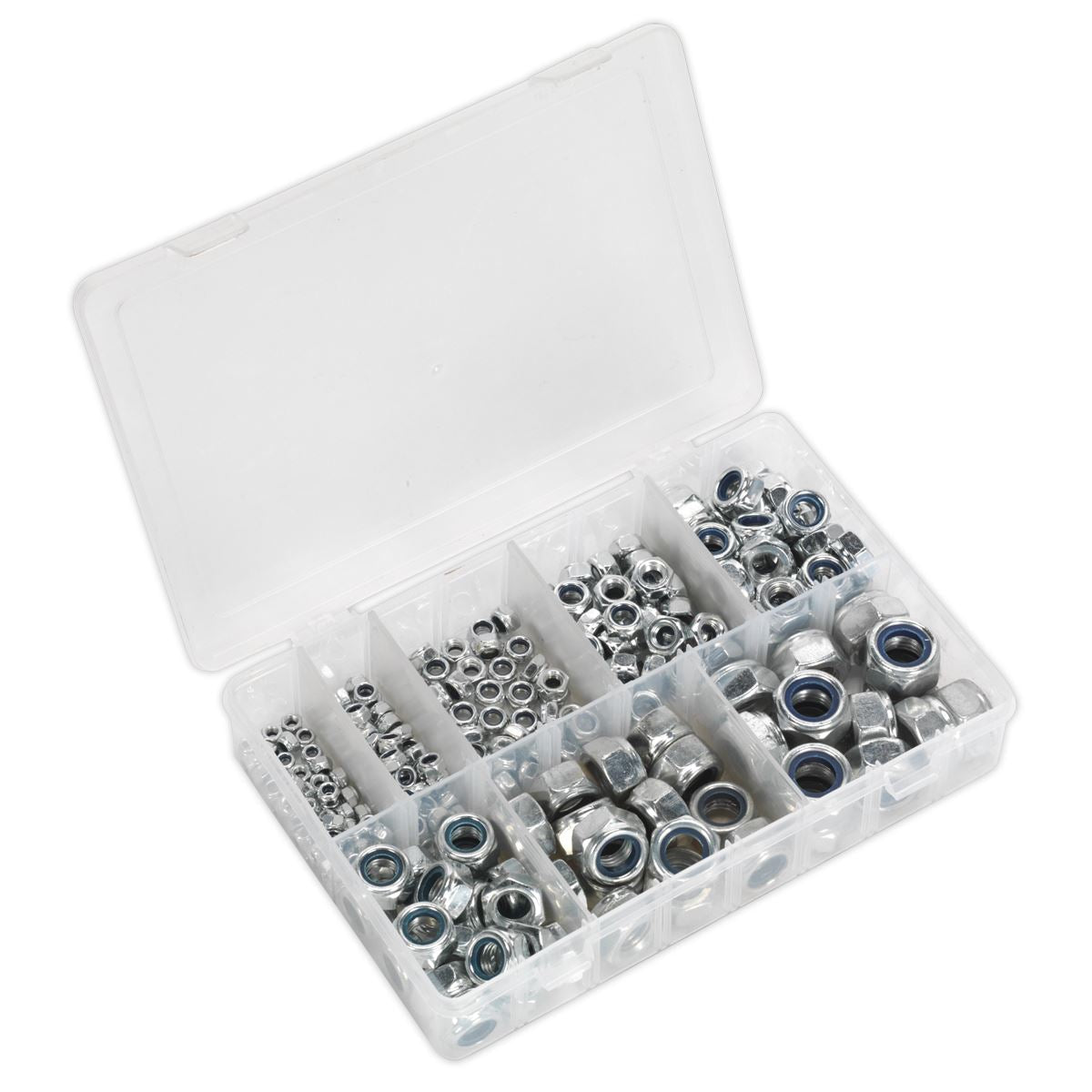 Sealey Nylon Locknut Assortment 255pc M4-M16 