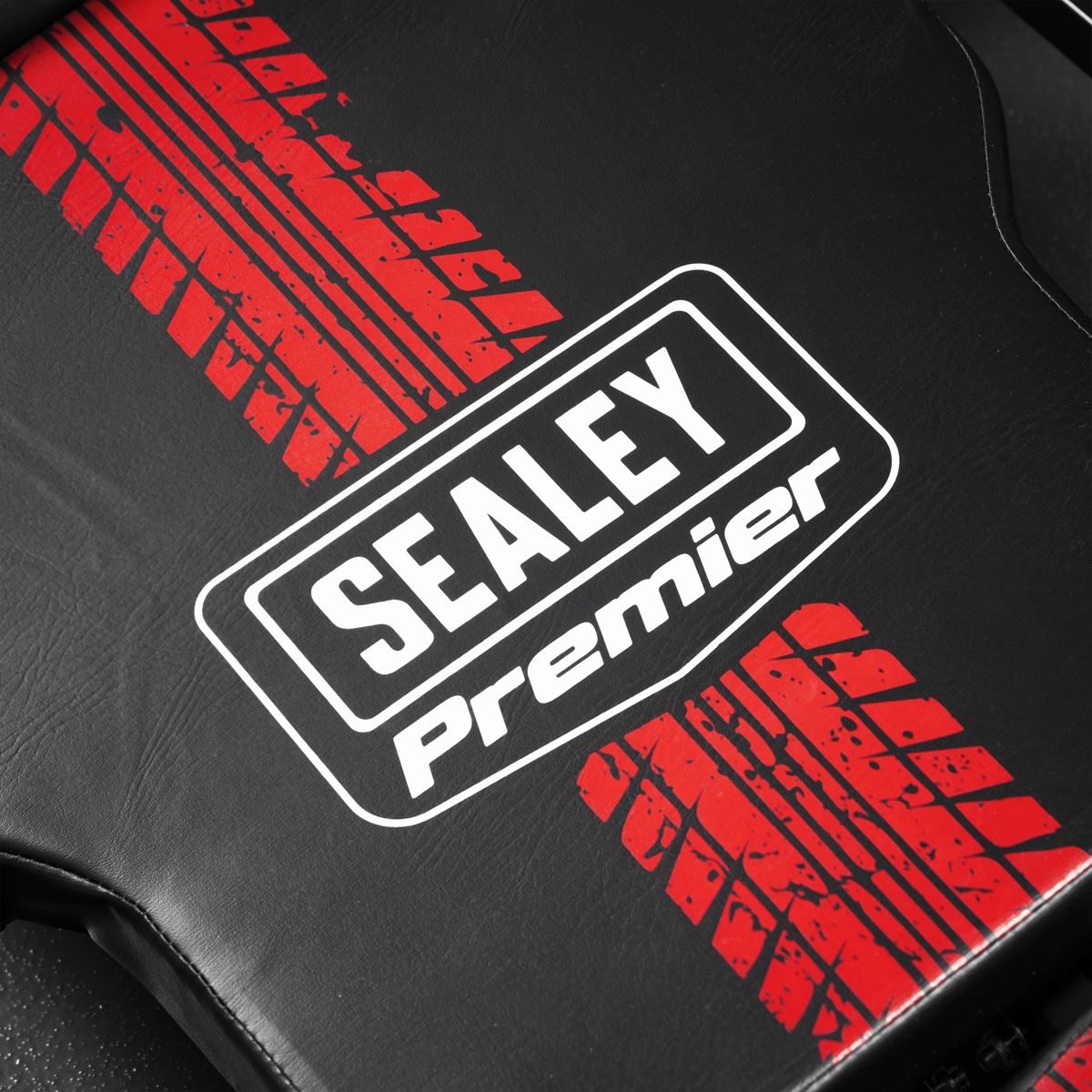 Sealey Steel Creeper with 4 Rough Ground 5" Wheels & Adjustable Back/Headrest