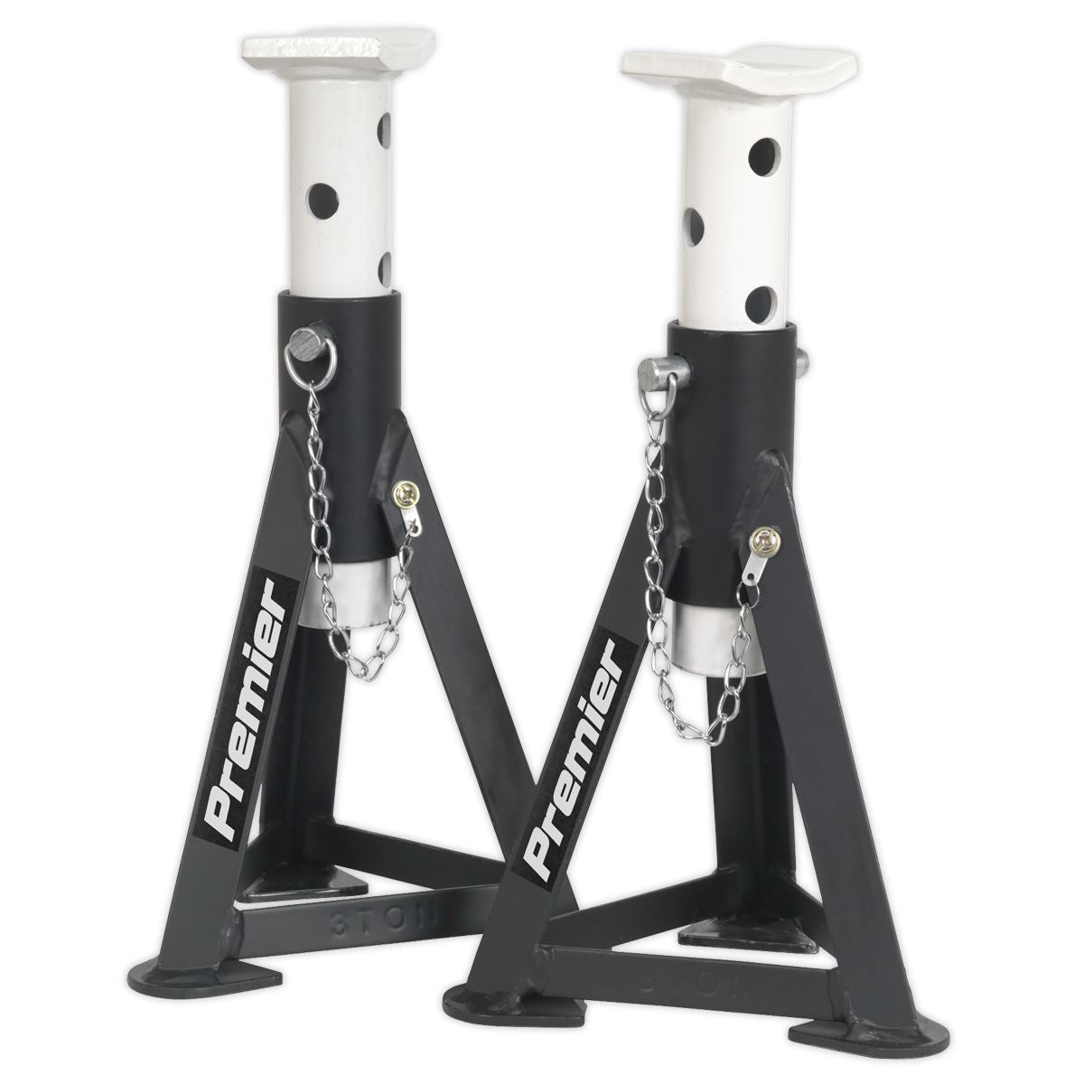 Sealey Premier Premier Axle Stands (Pair) 3 Tonne Capacity per Stand - White 